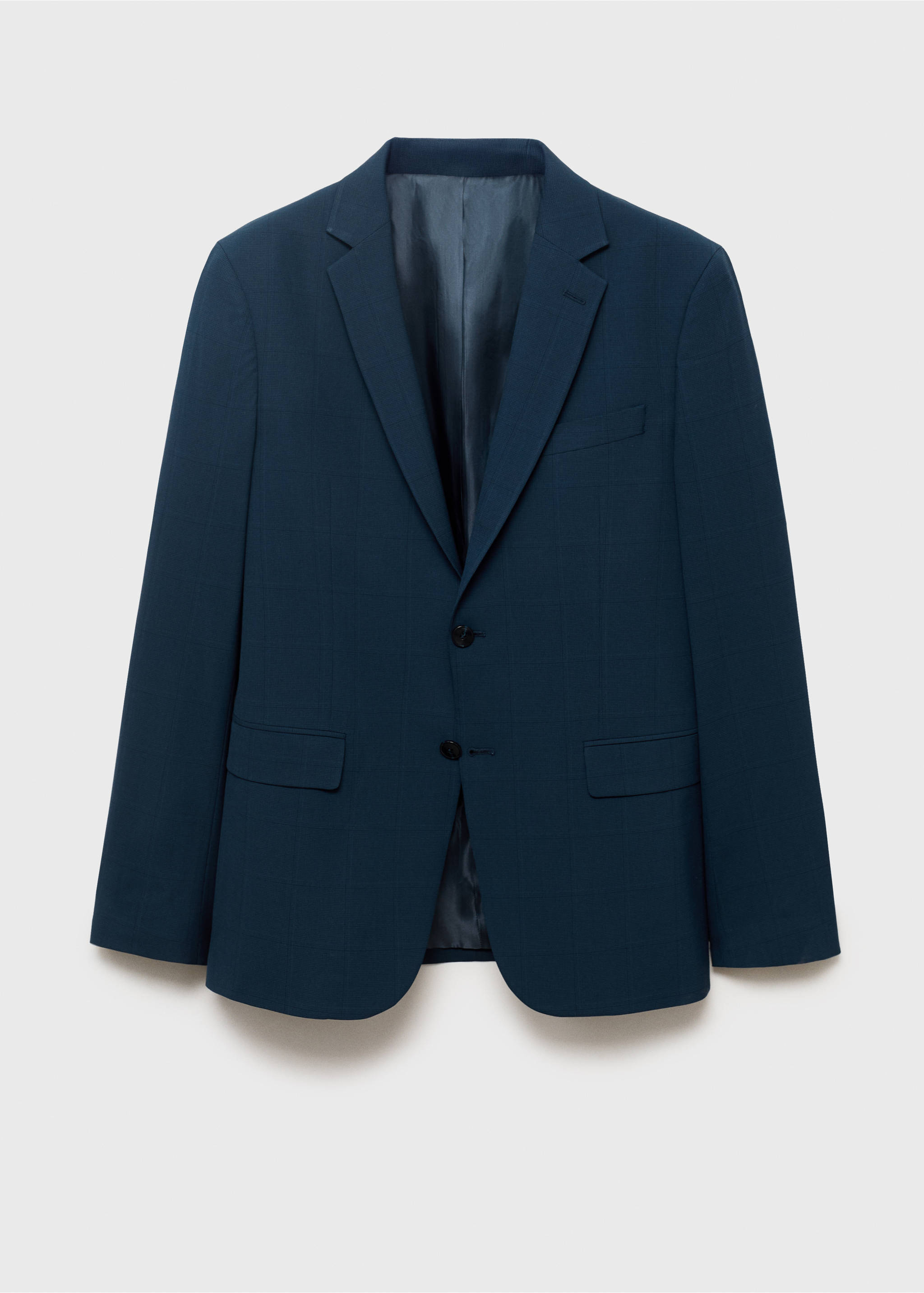 Super slim-fit suit jacket in stretch fabric - Article without model, Indigo Blue. Ref: 17071176-00.