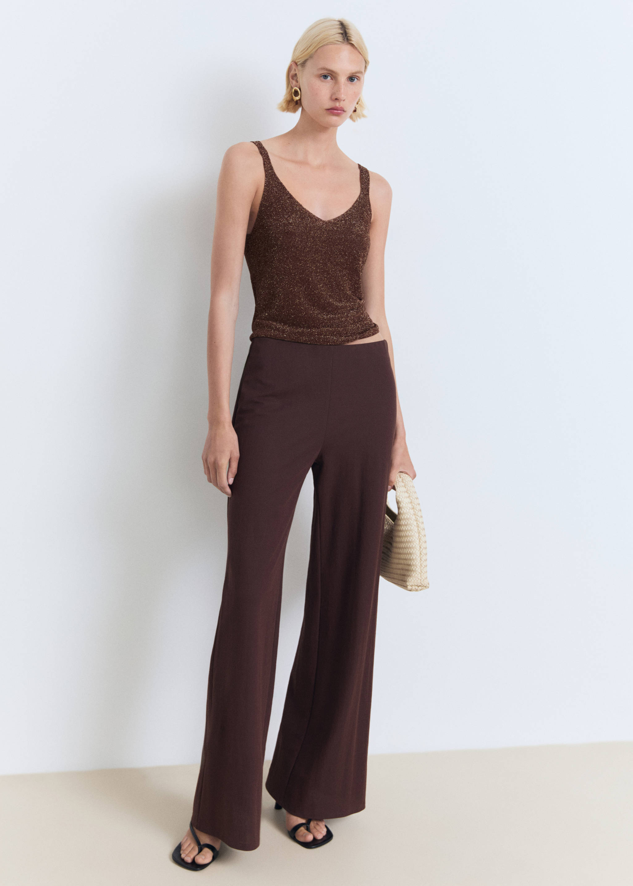 Top maille Lurex col en V - Plan général