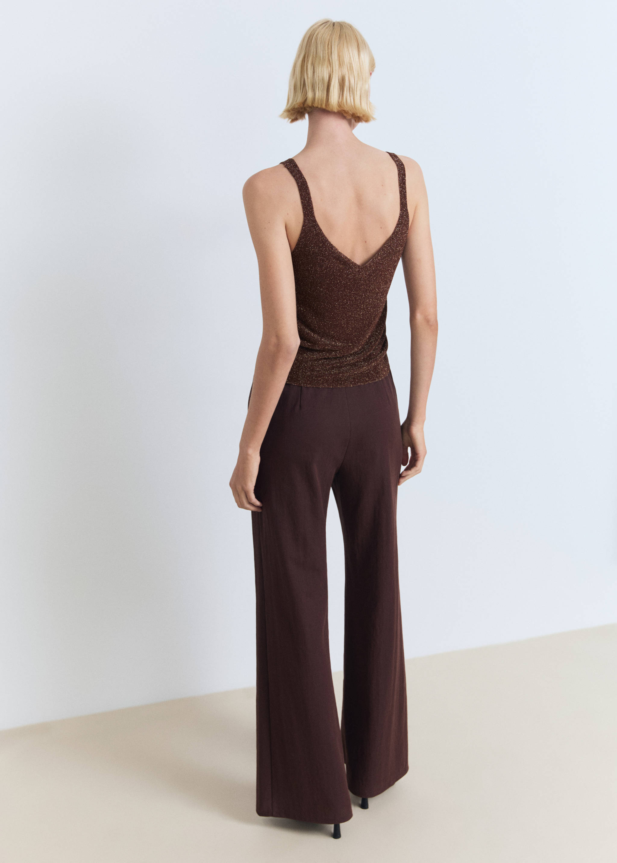 Top maille Lurex col en V - Verso de l’article