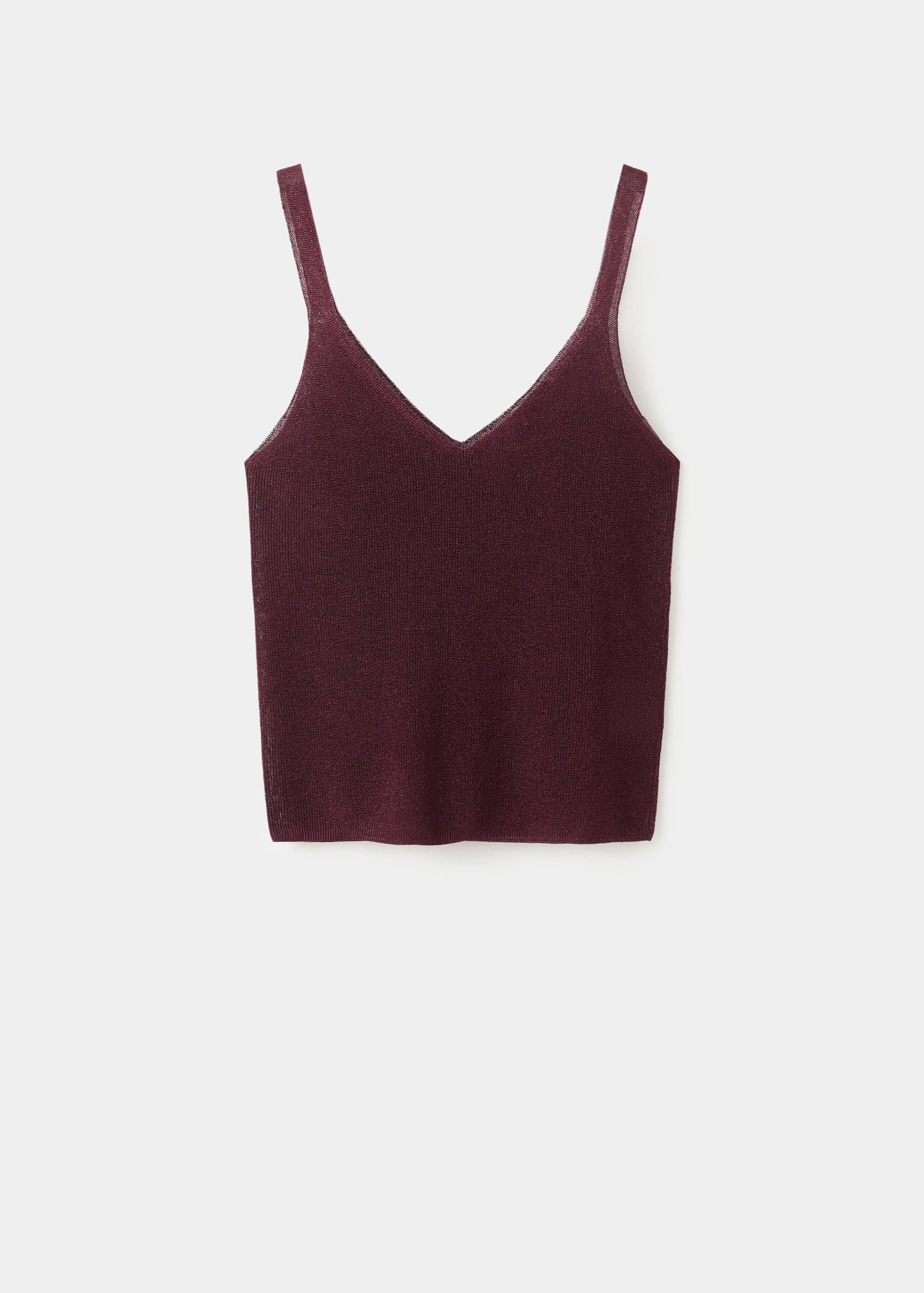 Lurex knitted V-neck top - Article without model