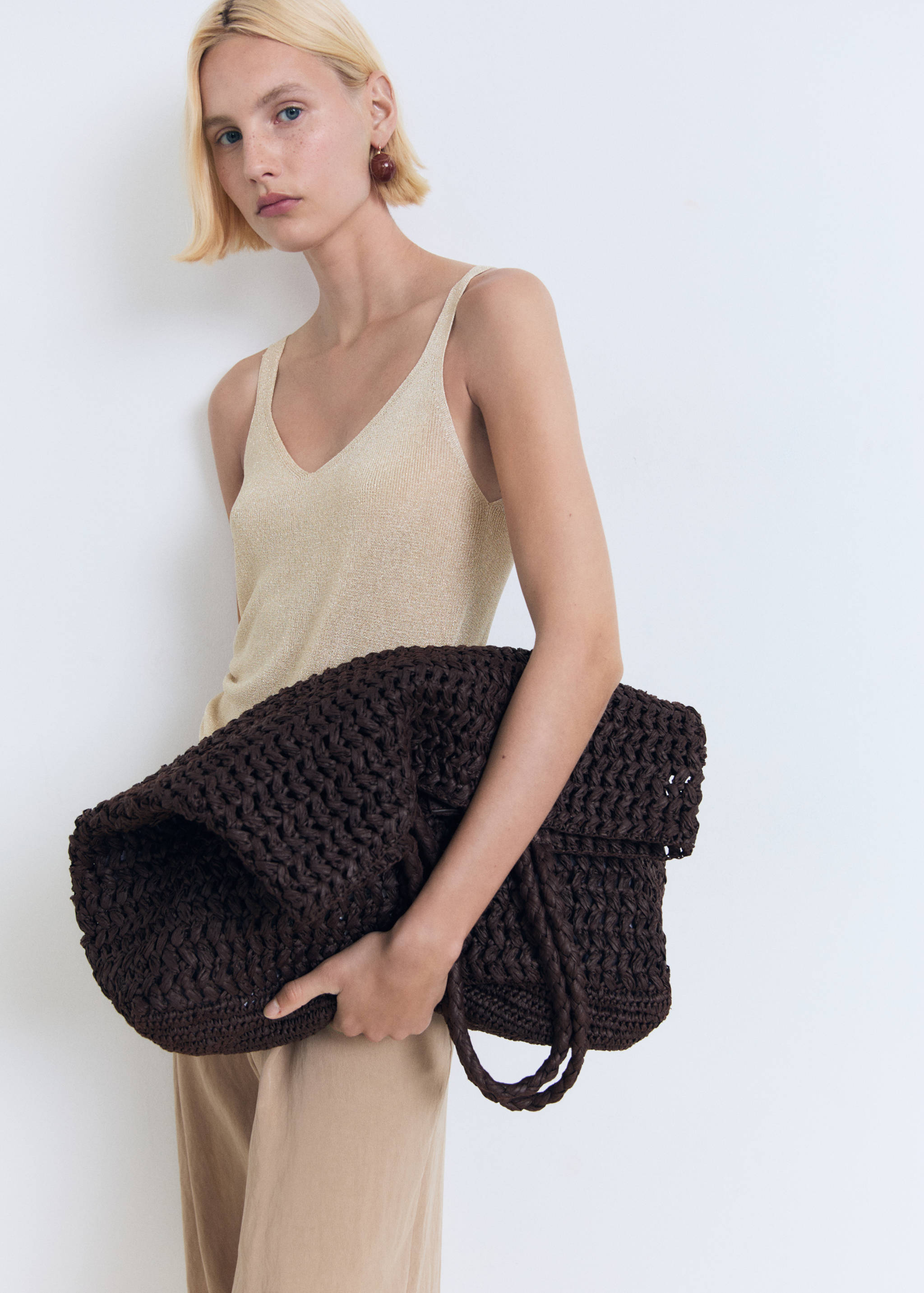 Top maille Lurex col en V - Plan moyen