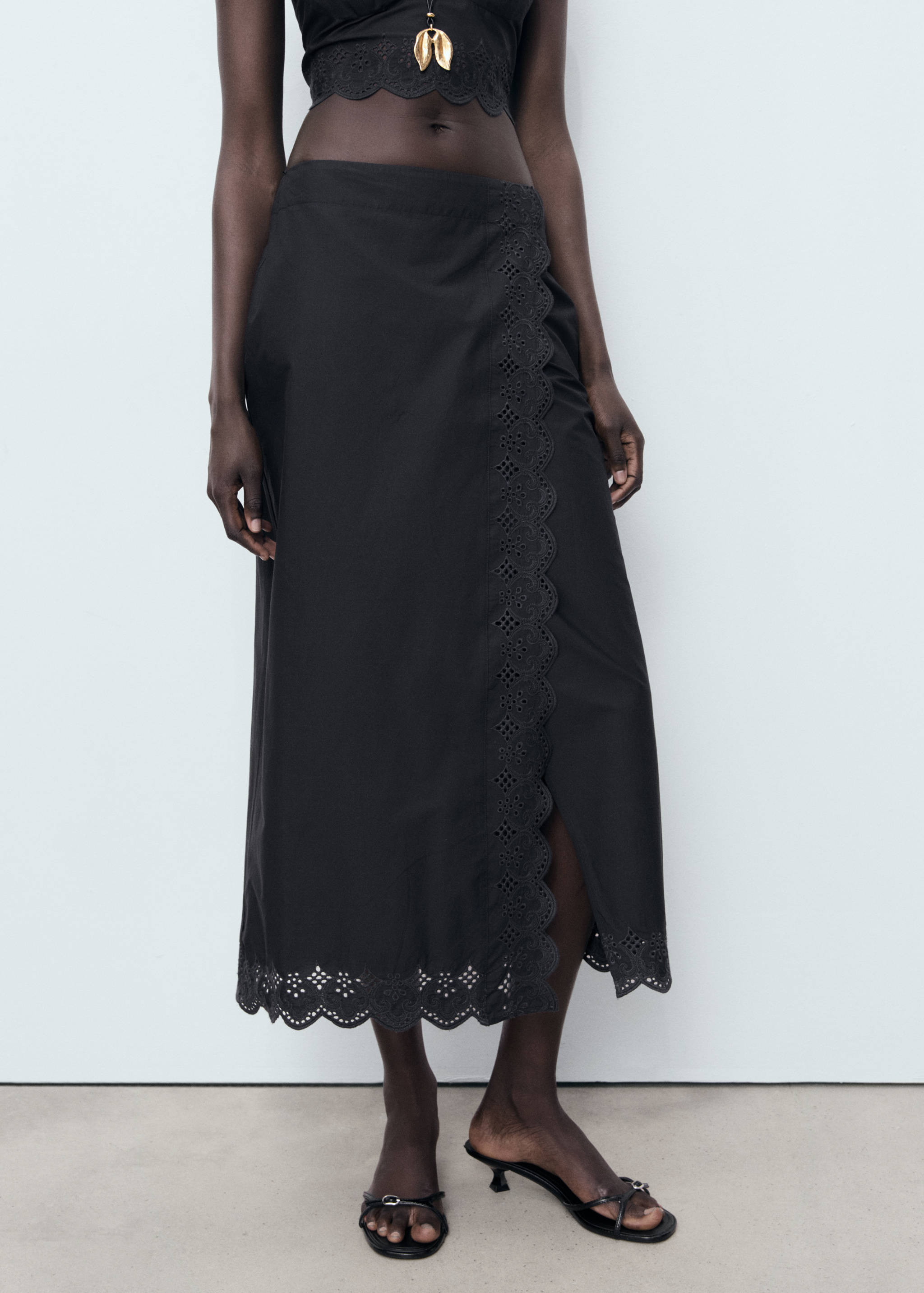 Φούστα βαμβακερή κεντητή - Λεπτομέρεια του προϊόντος 1