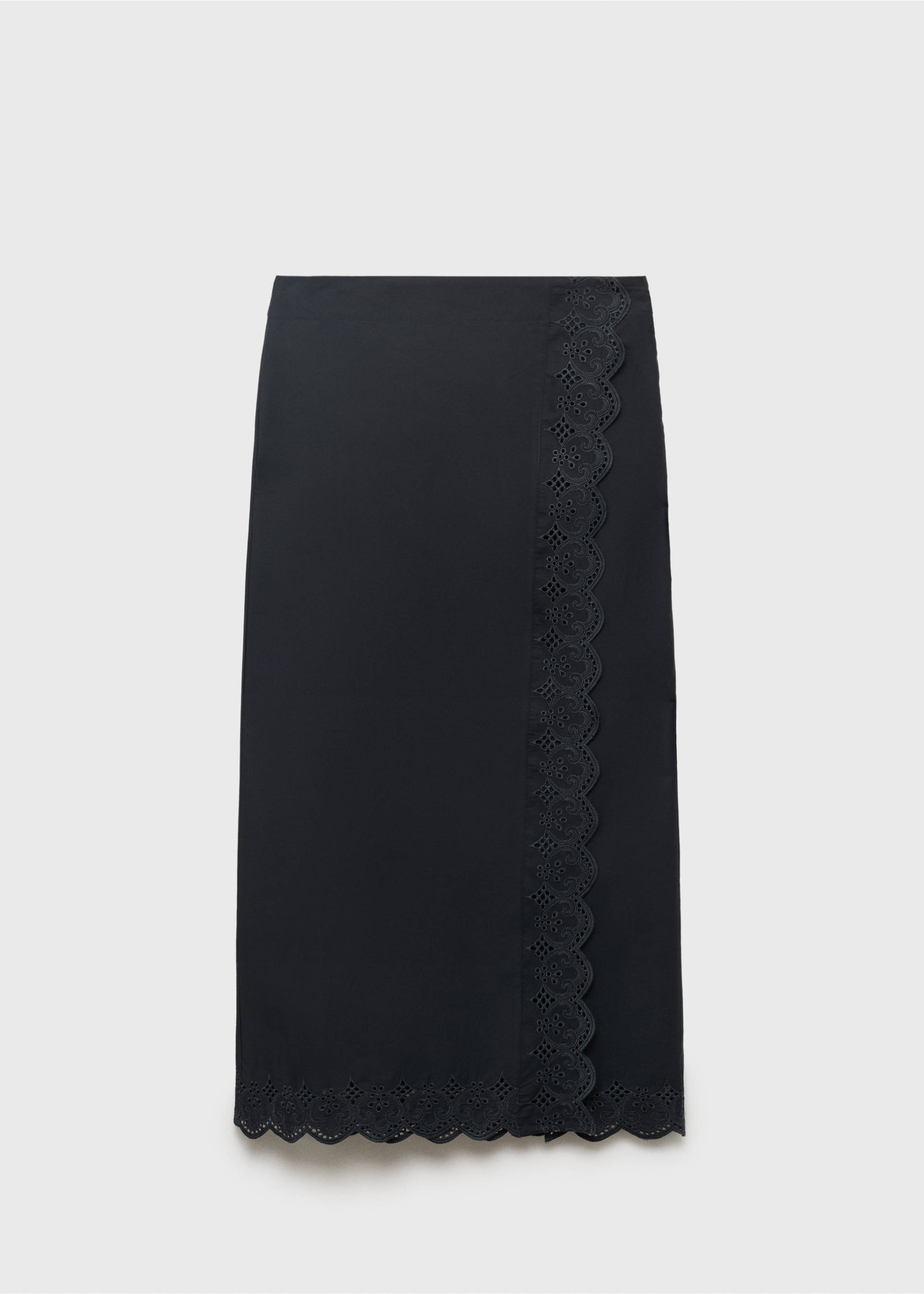 Bavlněná sukně s výšivkou - Zboží bez modelu, Černá. Ref: 17071187-00.