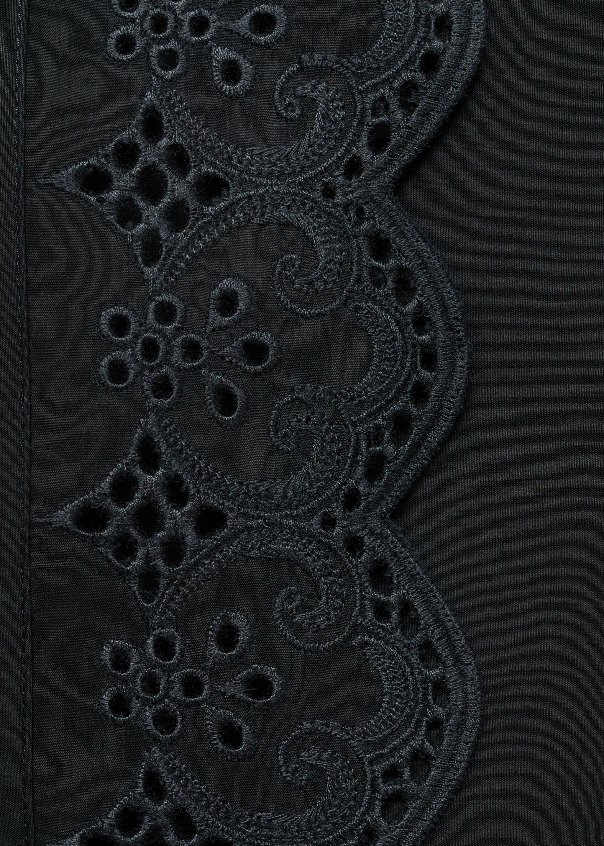 Bavlněná sukně s výšivkou - Detail zboží 8, Černá. Ref: 17071187-00.