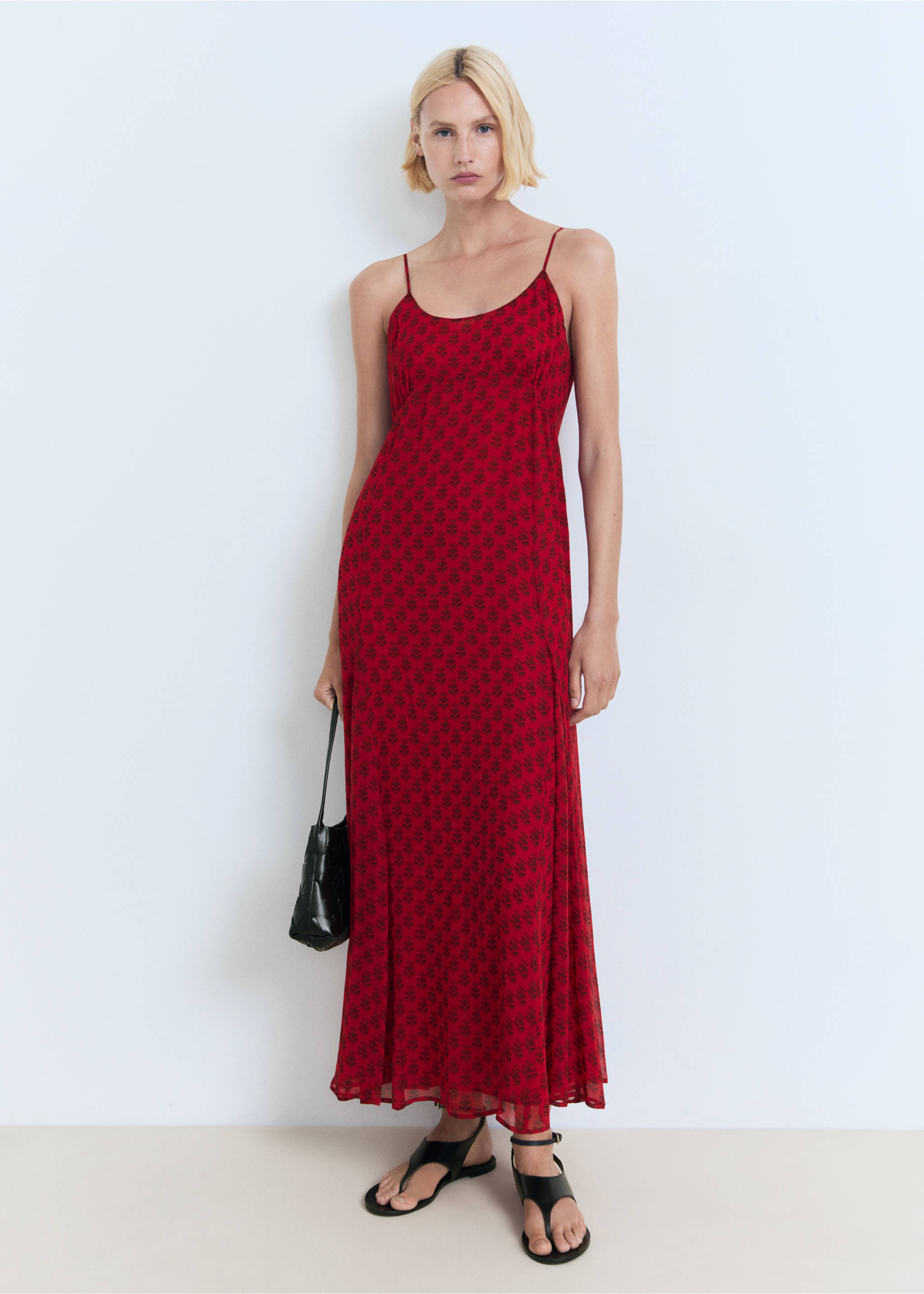 Floral-print chiffon dress - General plane, Red. Ref: 17071188-00.