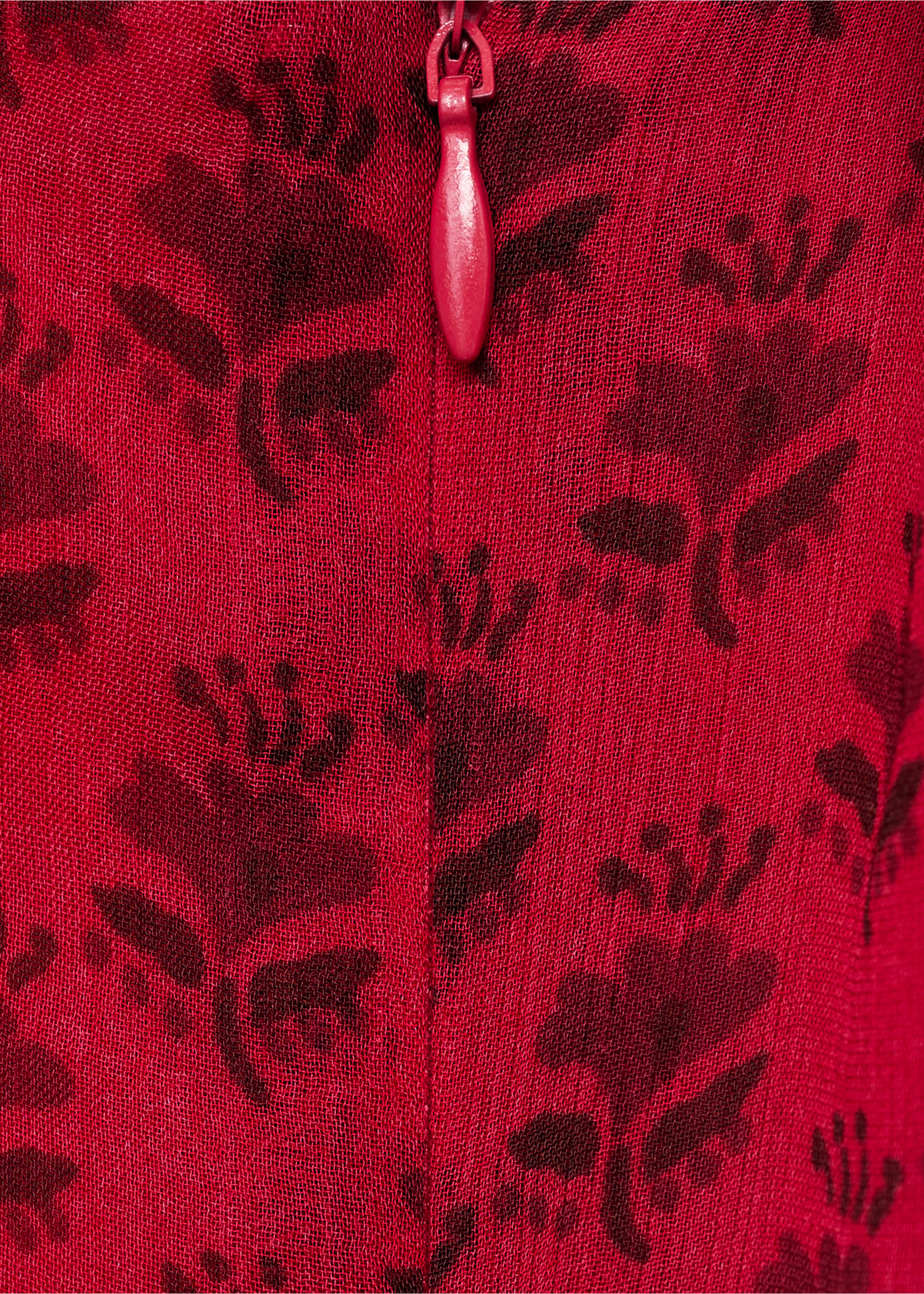 Floral-print chiffon dress - Details of the article 8, Red. Ref: 17071188-00.