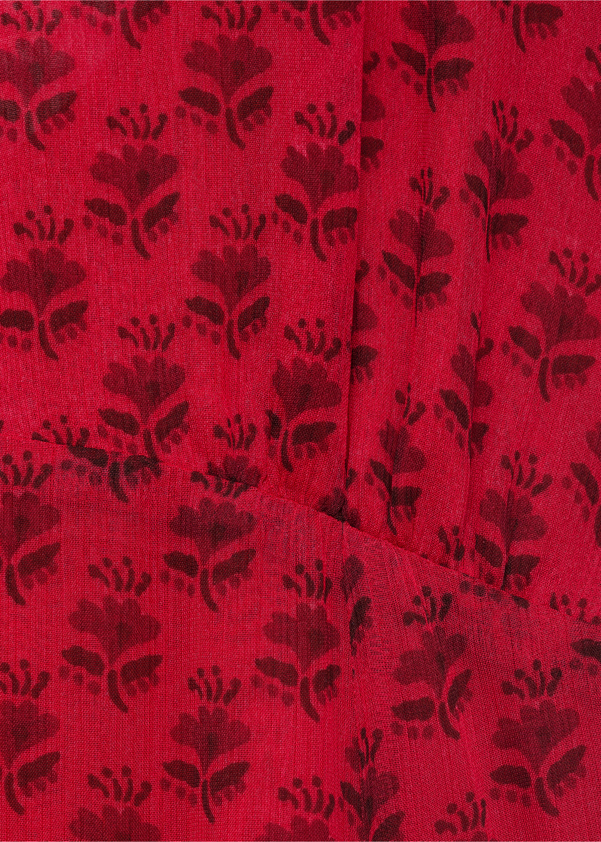 Floral-print chiffon dress - Details of the article 0, Red. Ref: 17071188-00.