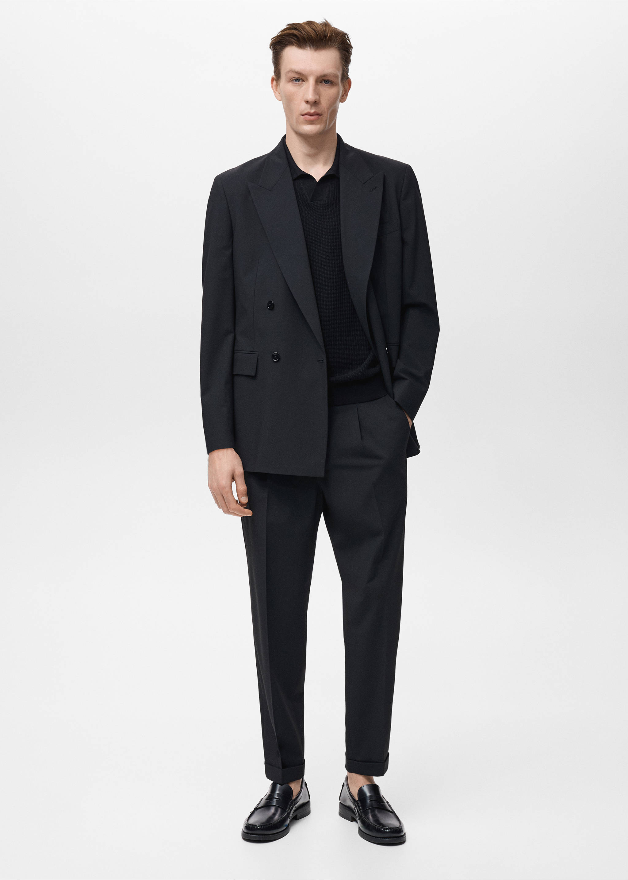 Boston regular-fit suit pants - General plane, Black. Ref: 17071189-00.