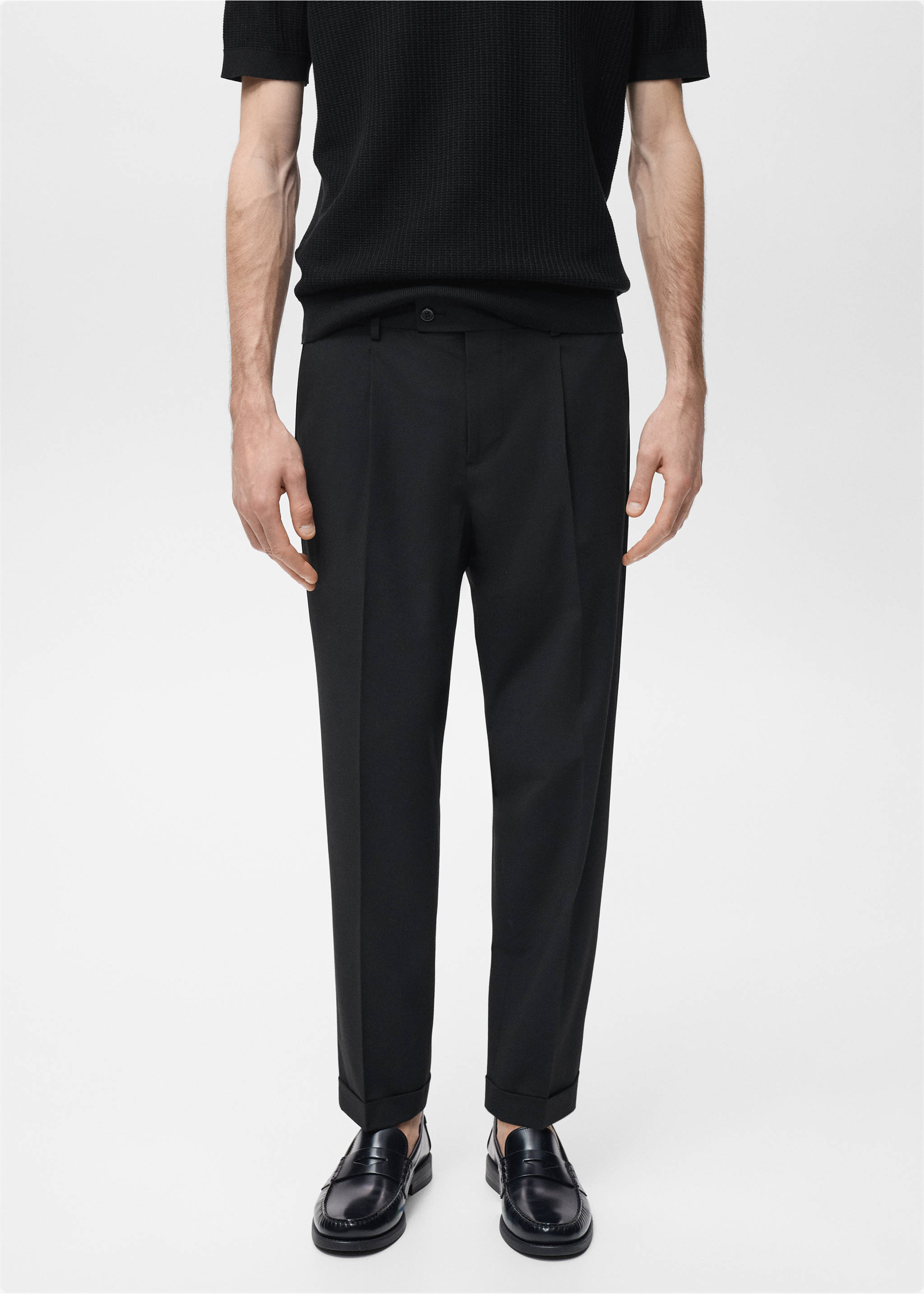 Boston regular-fit suit pants - Medium plane, Black. Ref: 17071189-00.