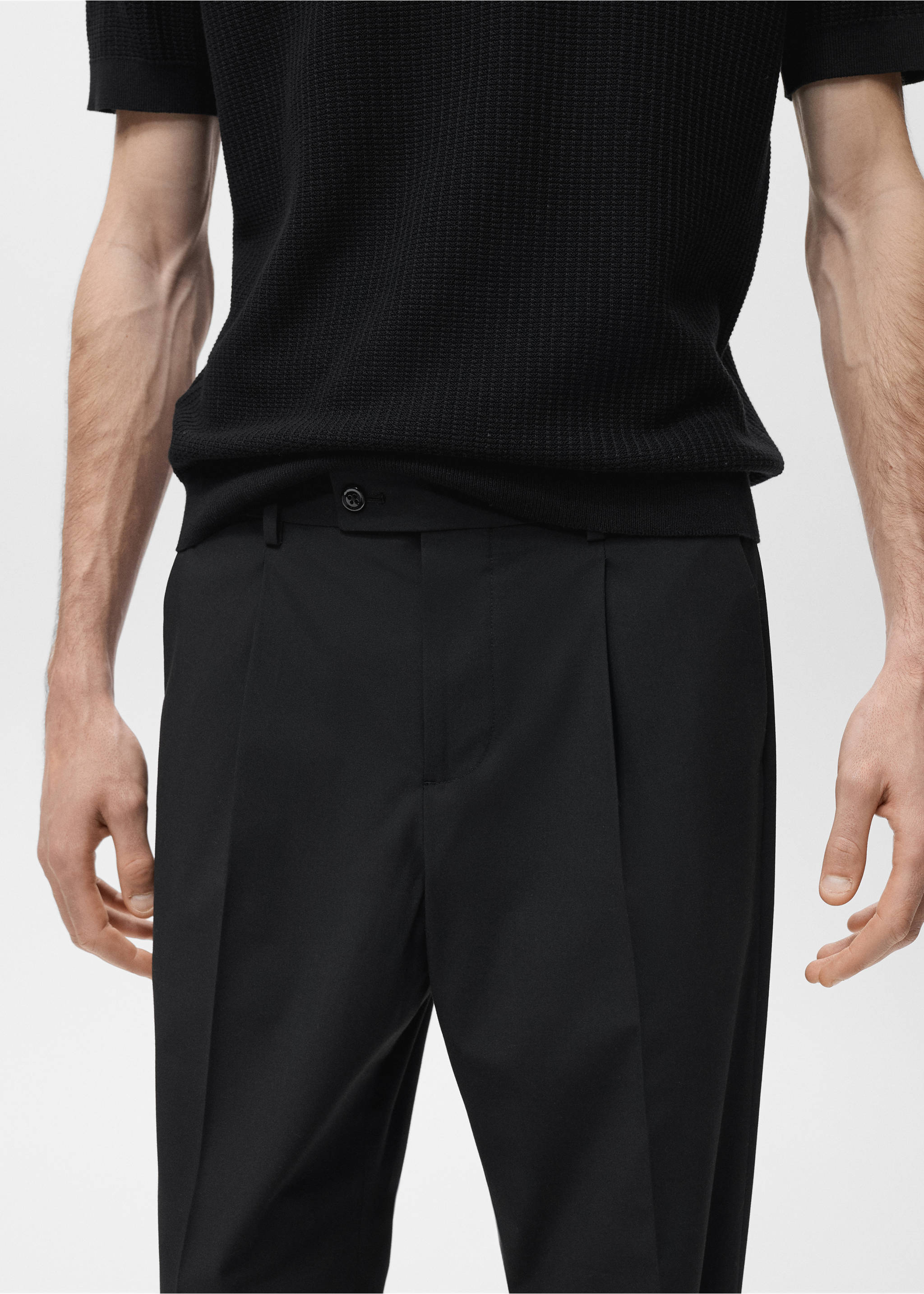Boston regular-fit suit pants - Details of the article 1, Black. Ref: 17071189-00.