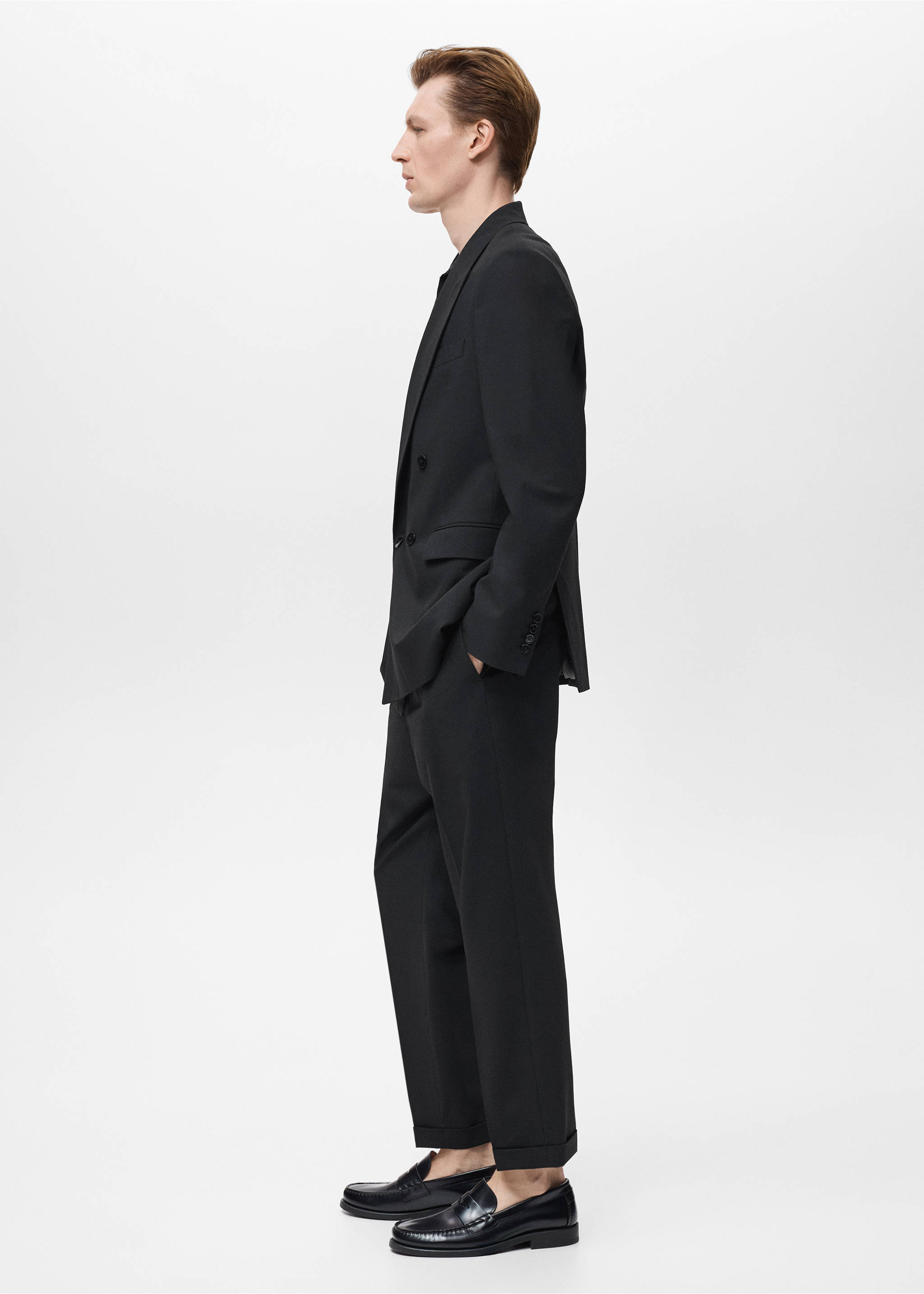 Boston regular-fit suit pants - Details of the article 2, Black. Ref: 17071189-00.