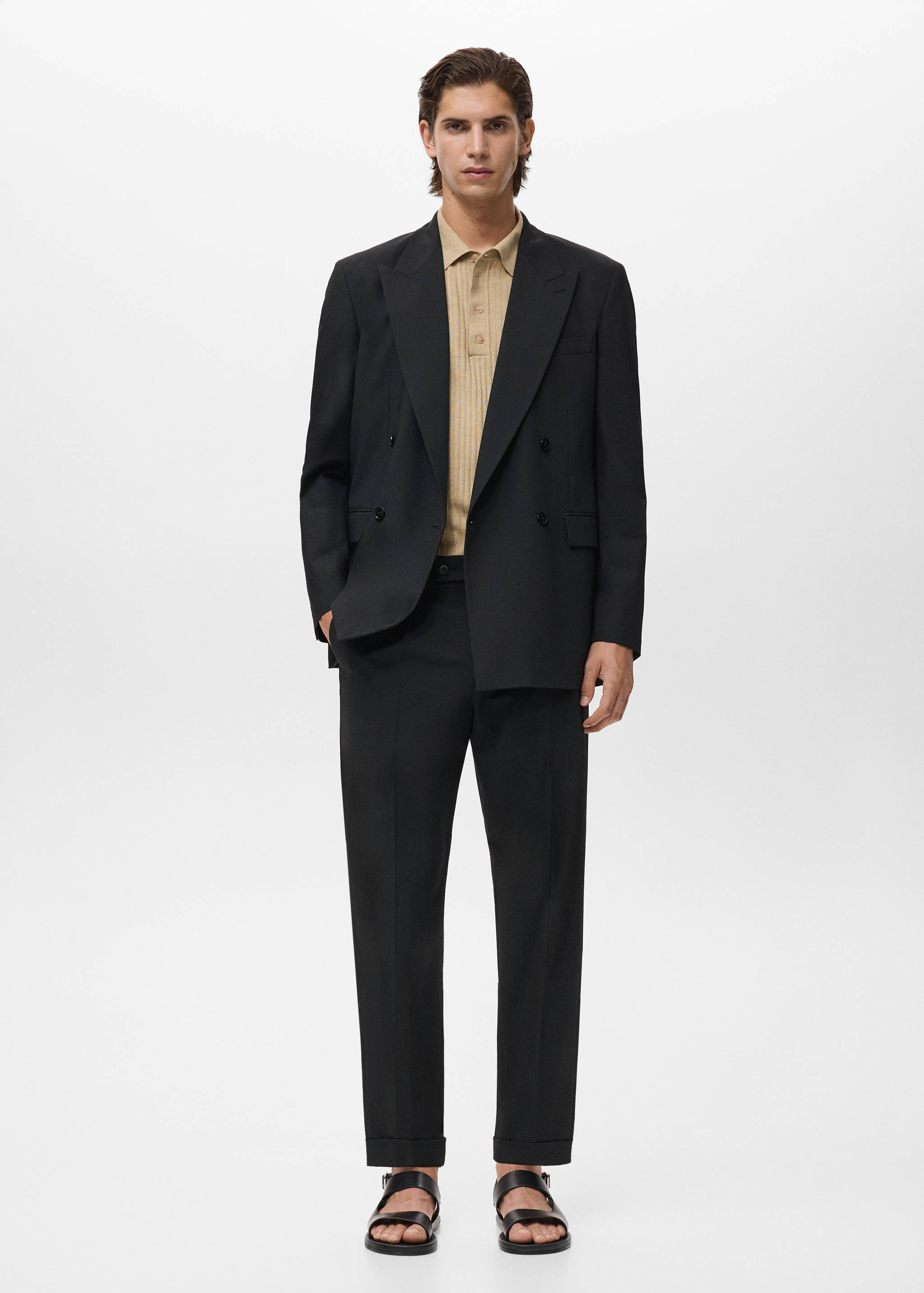 Boston regular-fit suit trousers - General plane
