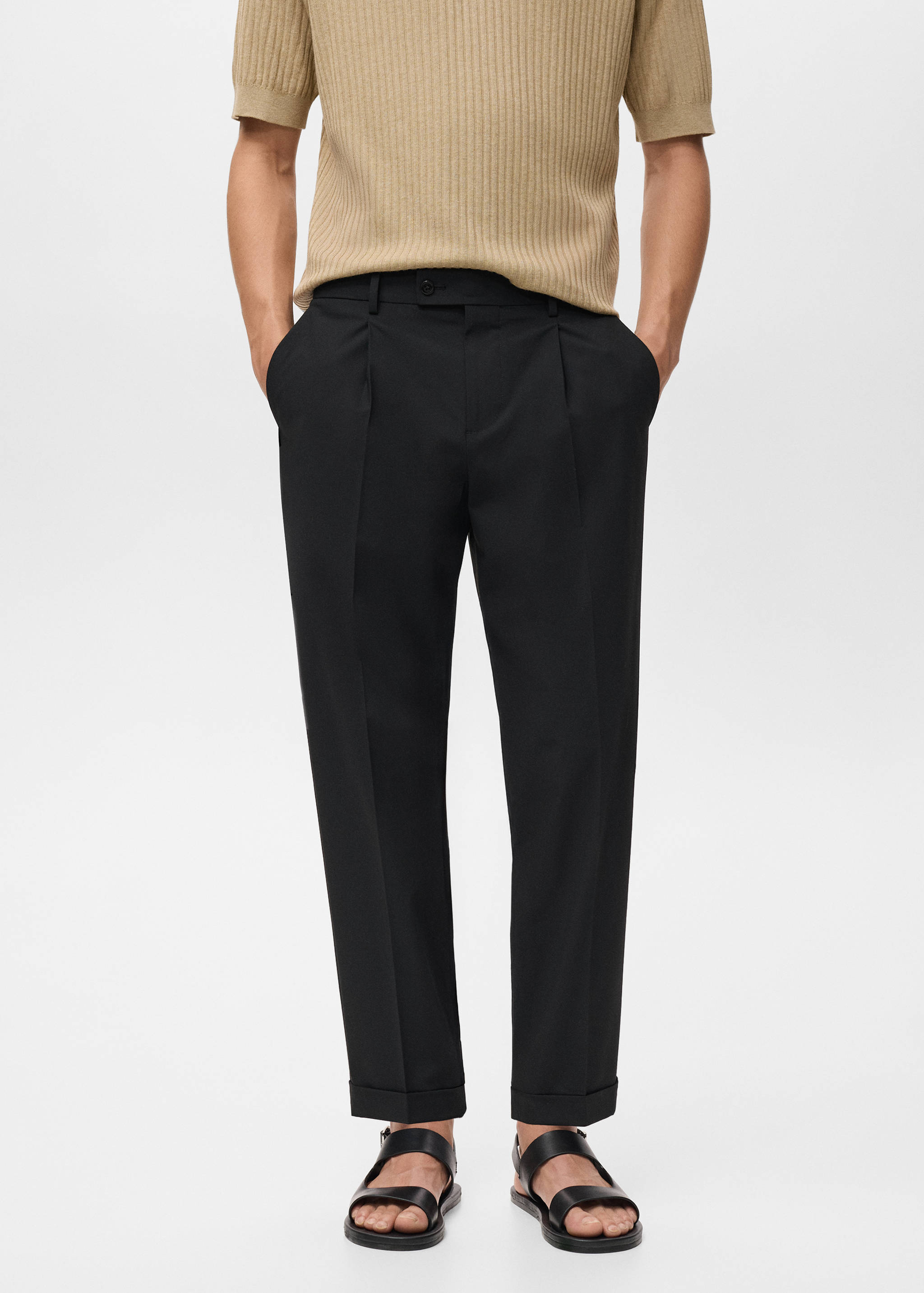 Boston regular-fit suit trousers - Medium plane