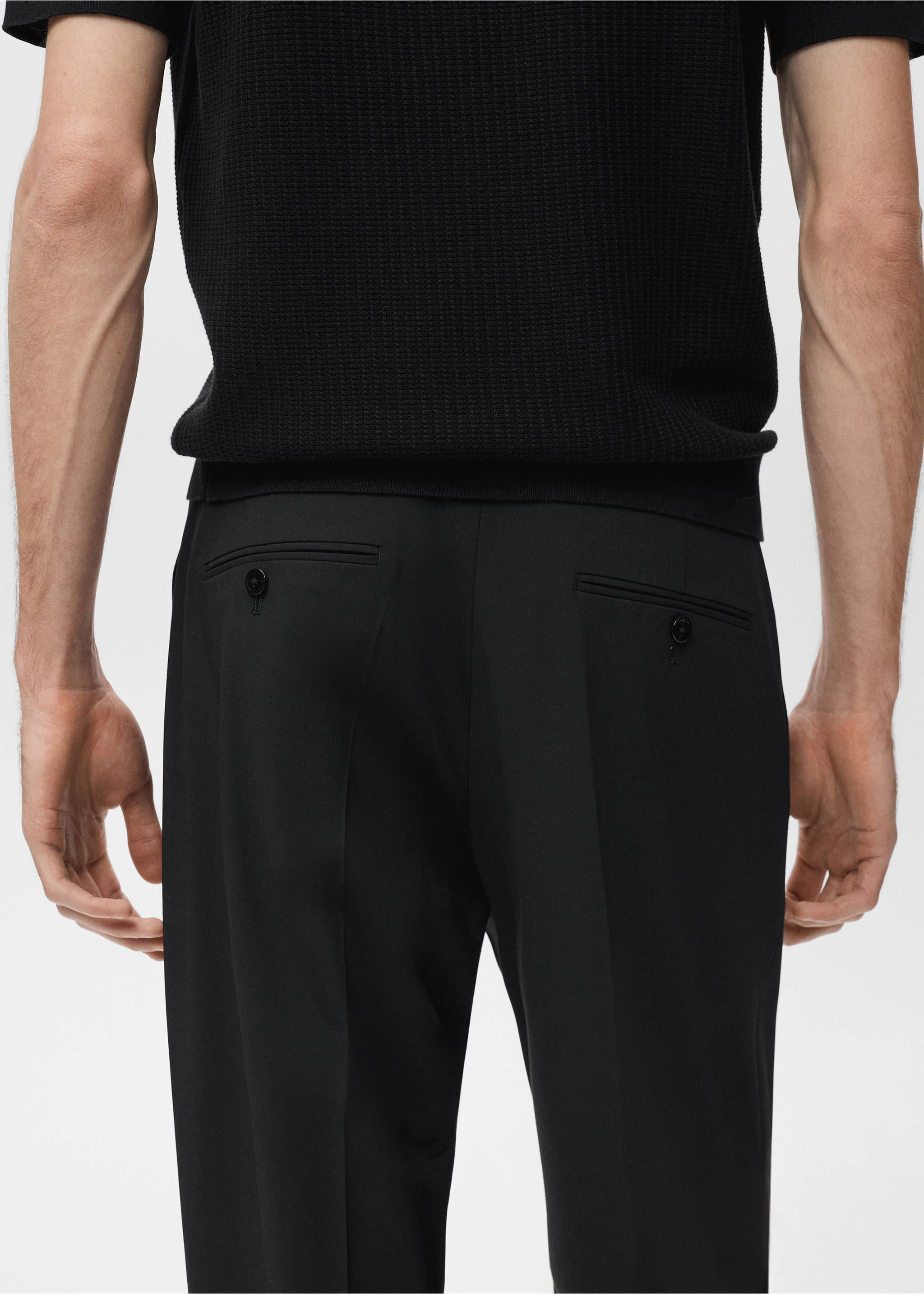 Boston regular-fit suit pants - Details of the article 3, Black. Ref: 17071189-00.