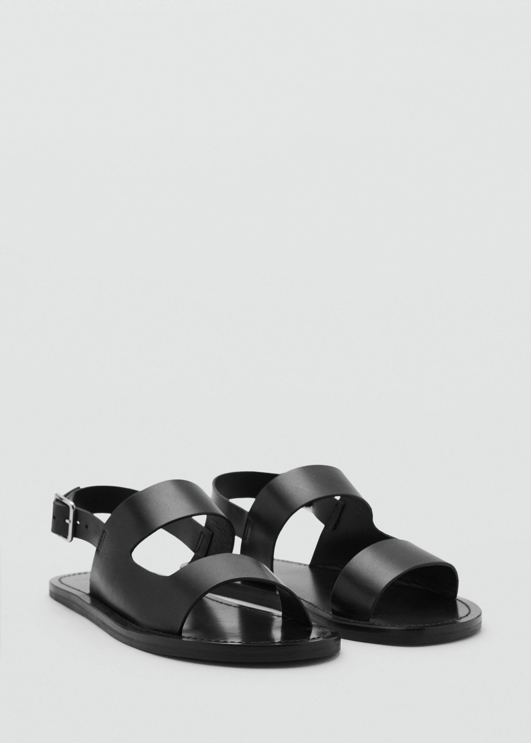 Leather sandals with straps - Medium plane