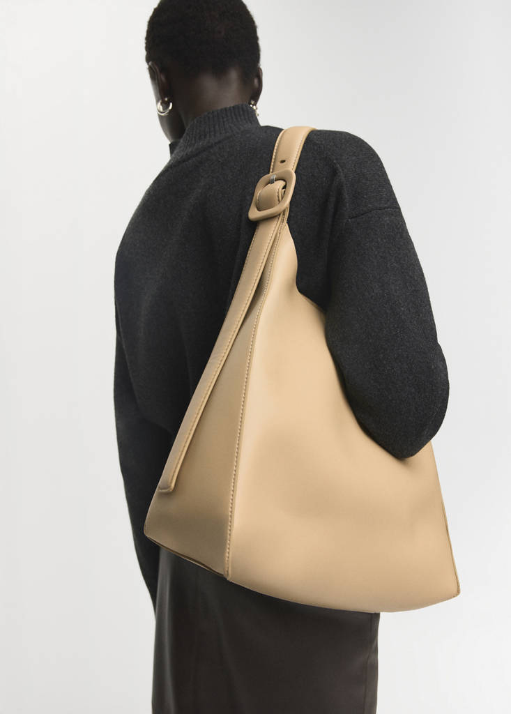 Faux-leather bucket handbag — Vanilla
