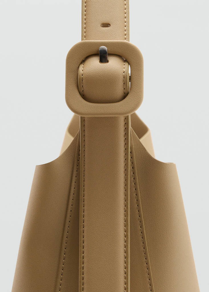 Faux-leather bucket handbag — Vanilla