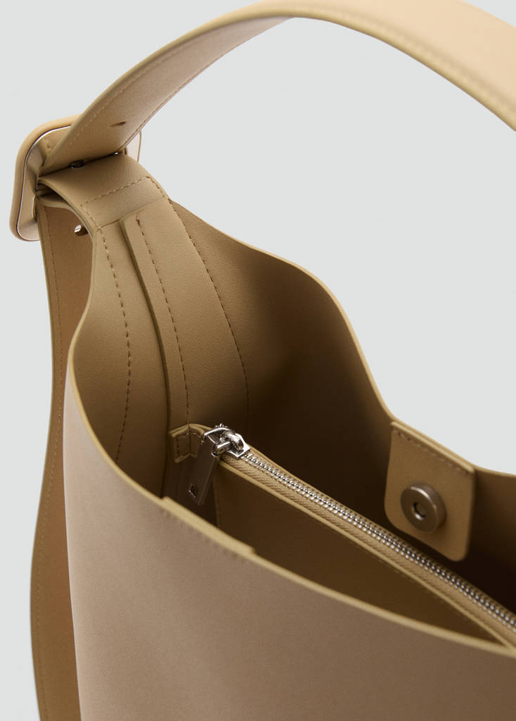 Faux-leather bucket handbag — Vanilla