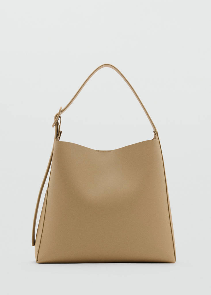 Faux-leather bucket handbag — Vanilla
