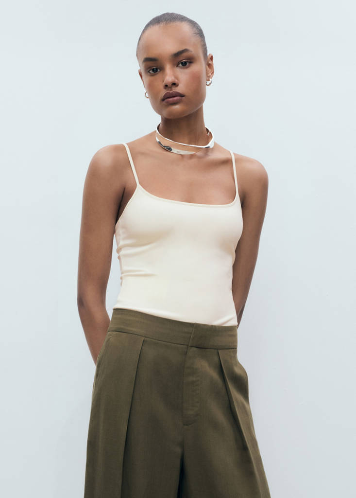 Spaghetti strap top — White