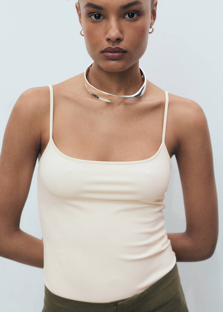 Spaghetti strap top — White