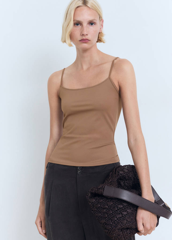 Spaghetti strap top — Brown