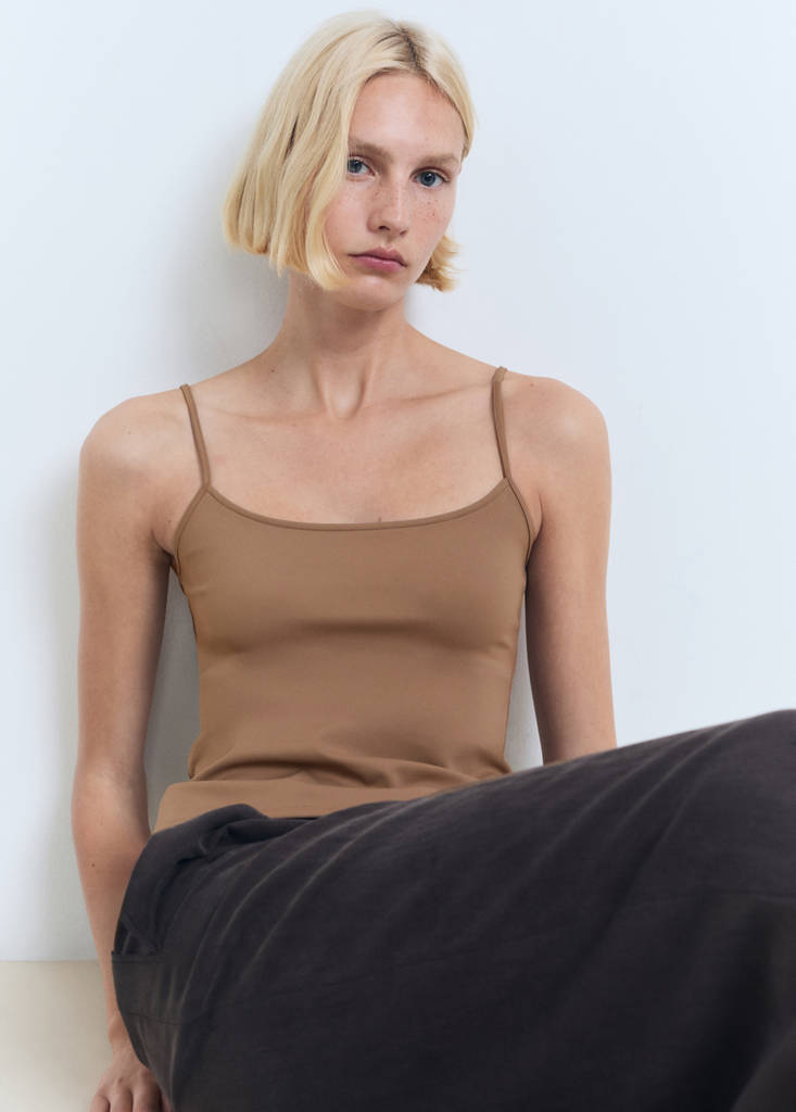 Spaghetti strap top — Brown