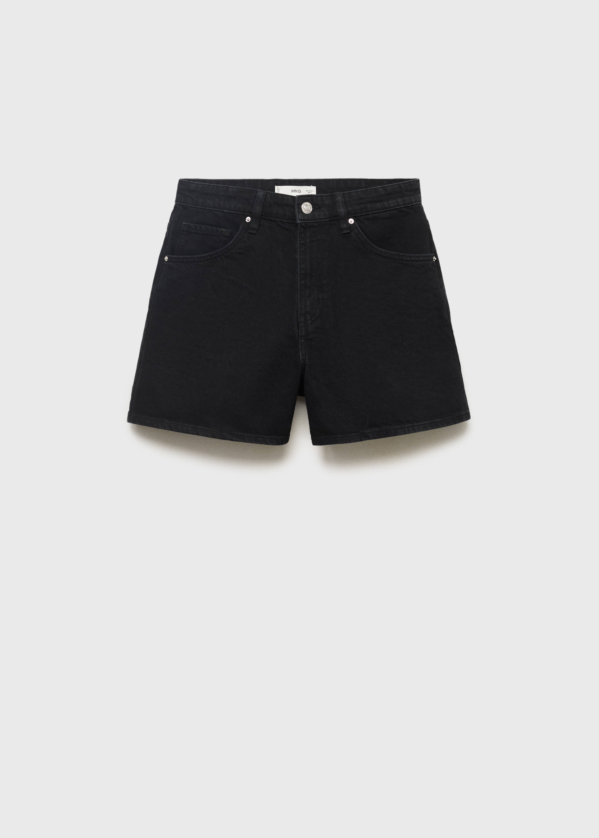 High-waisted straight-fit denim shorts - Article without model
