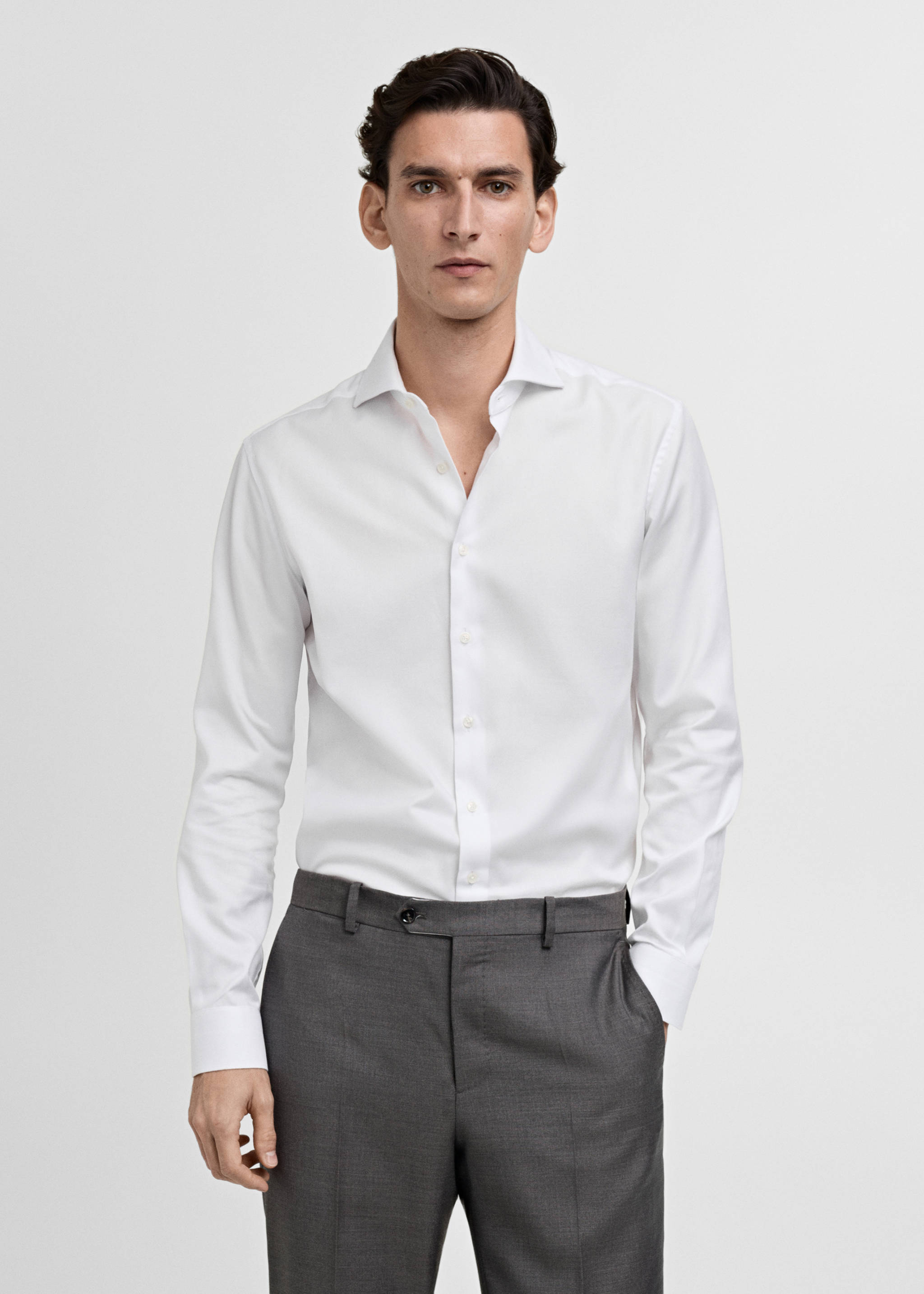 Koszula garniturowa slim fit z bawełny - Plan średni