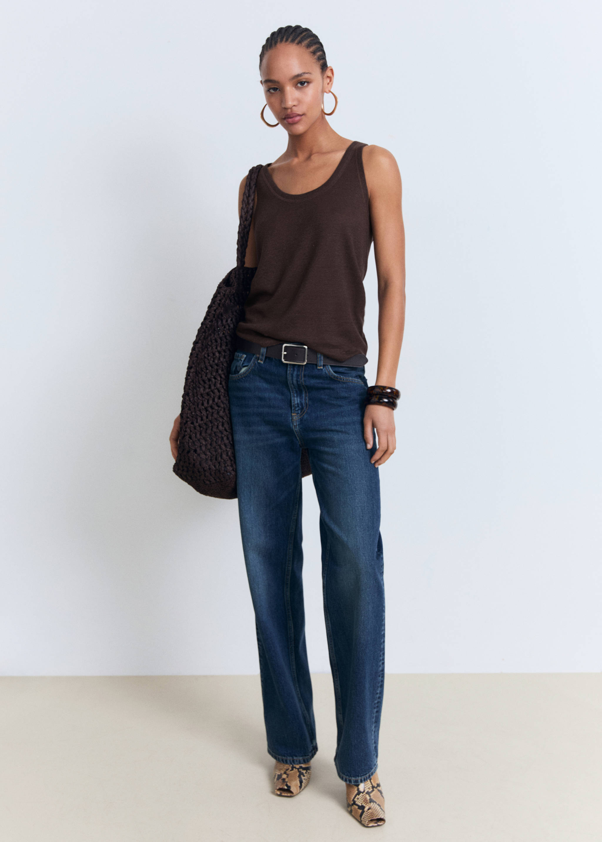 Linen top with sleeves - General plane