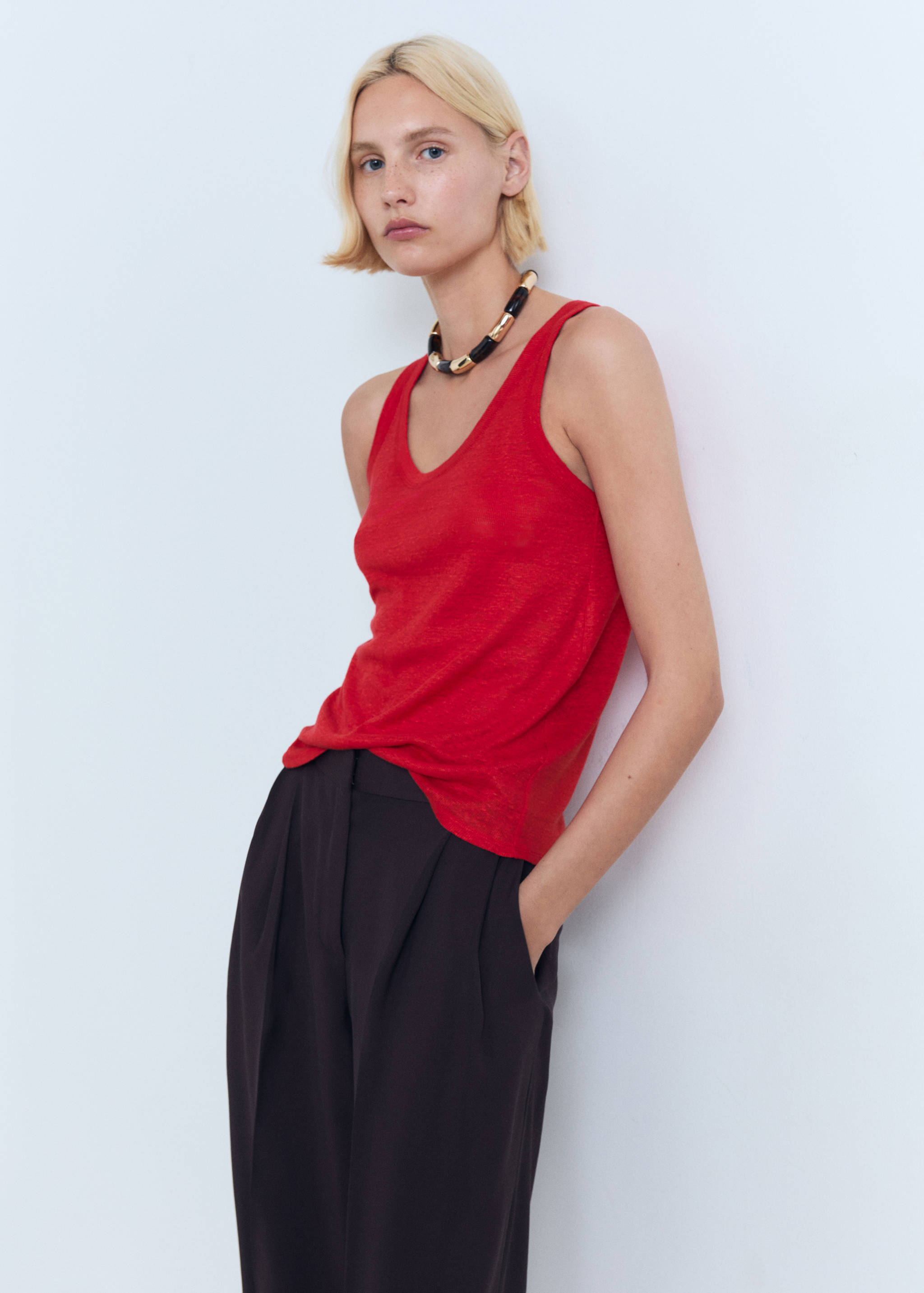 Linen top with sleeves - Medium plane