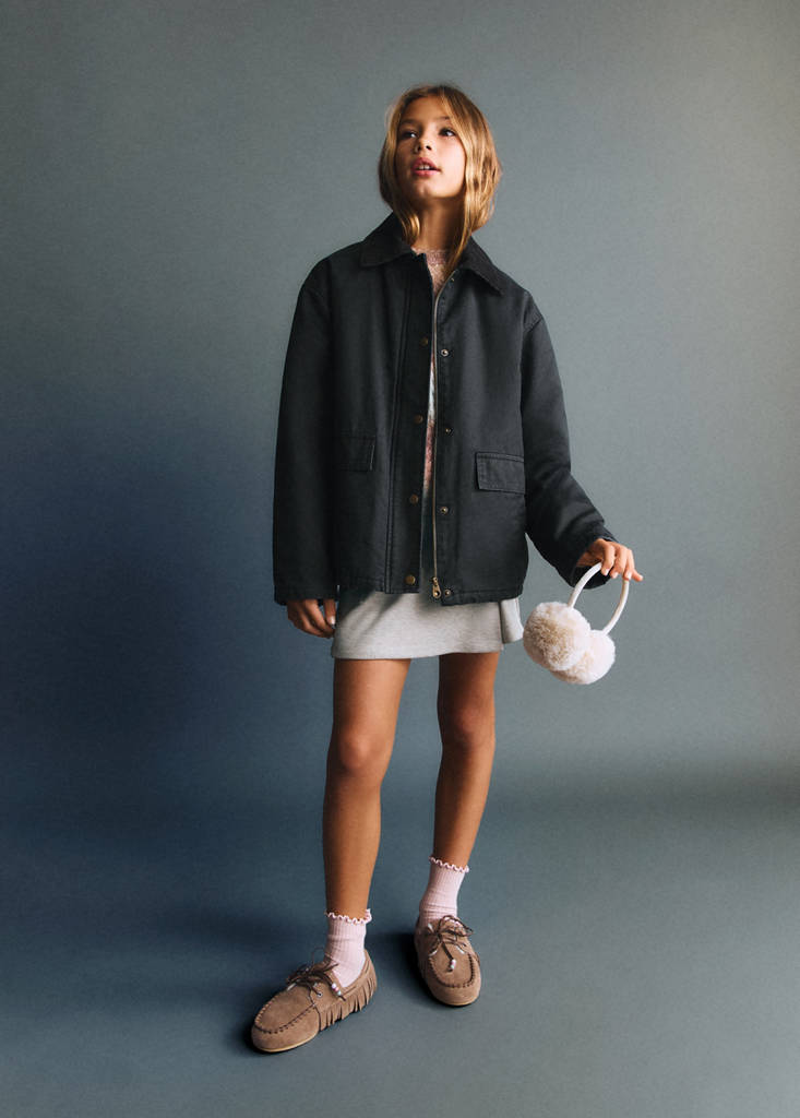 MANGO KIDS - Parka effet ciré bleu - 8 - Fille