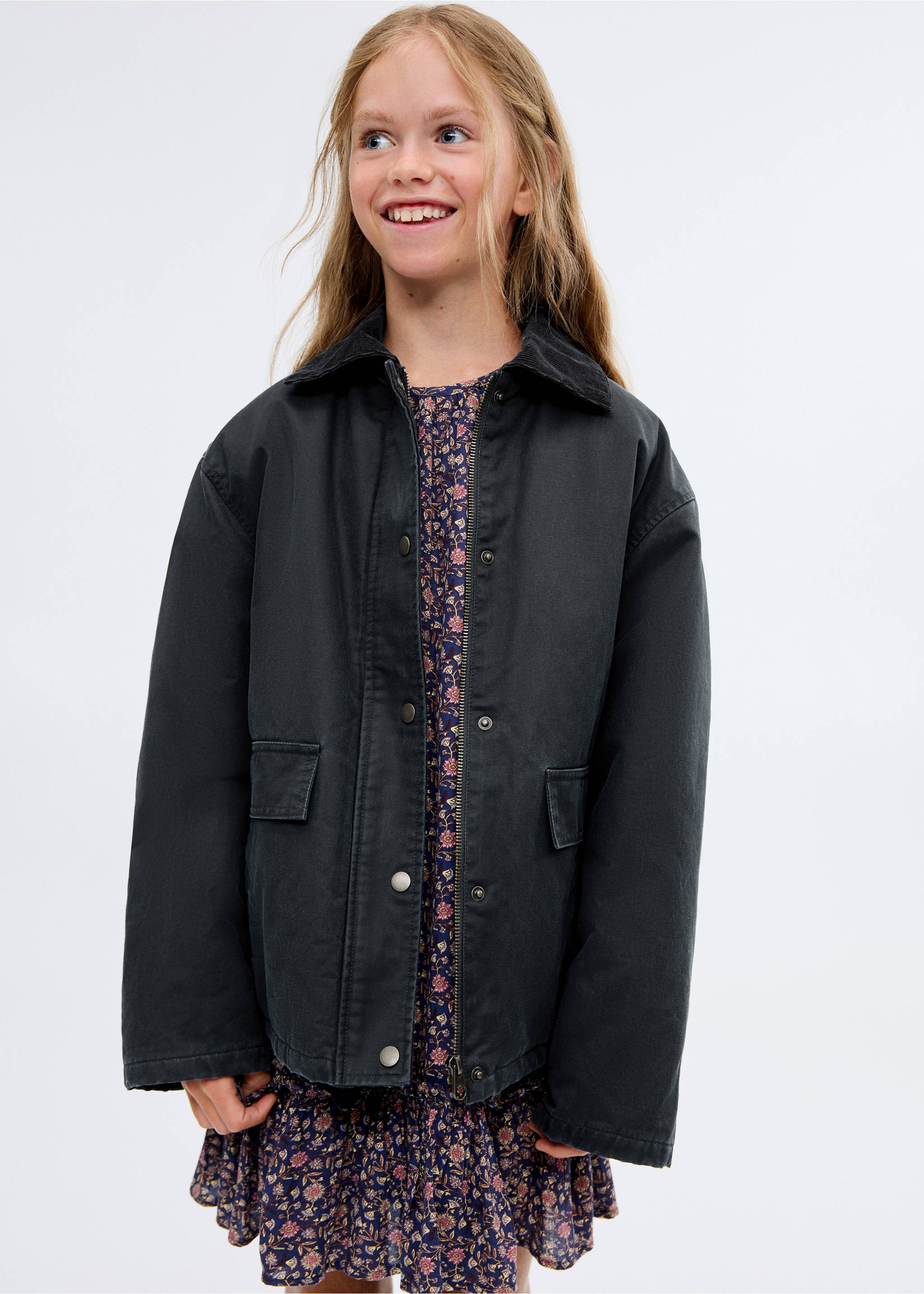 打蜡效果派克大衣 - null, 蓝色. Ref: 17071208-00.