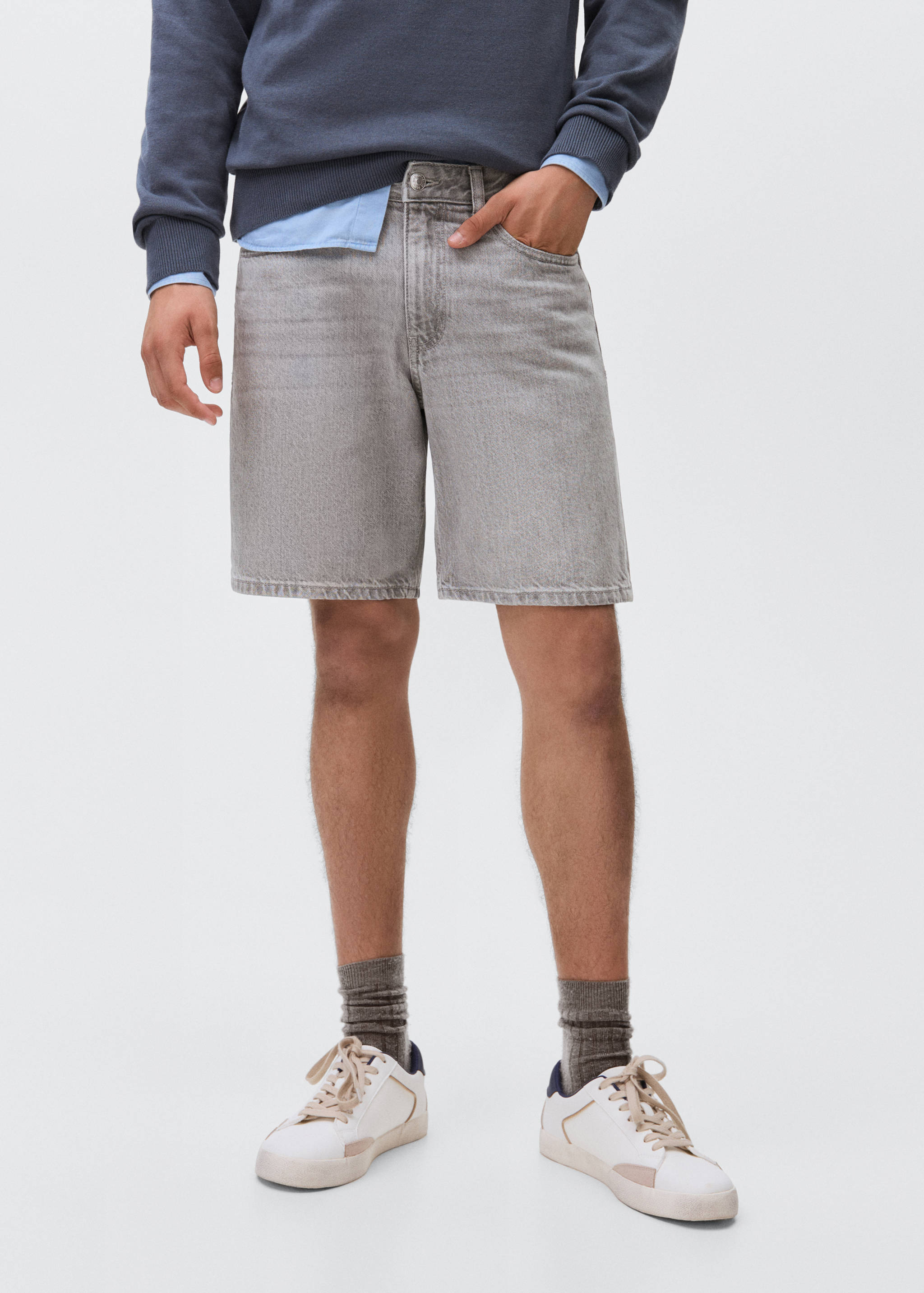 Cotton denim shorts - Medium plane