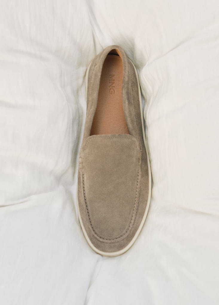 MANGO MAN - Chaussures cuir suède sable - 45