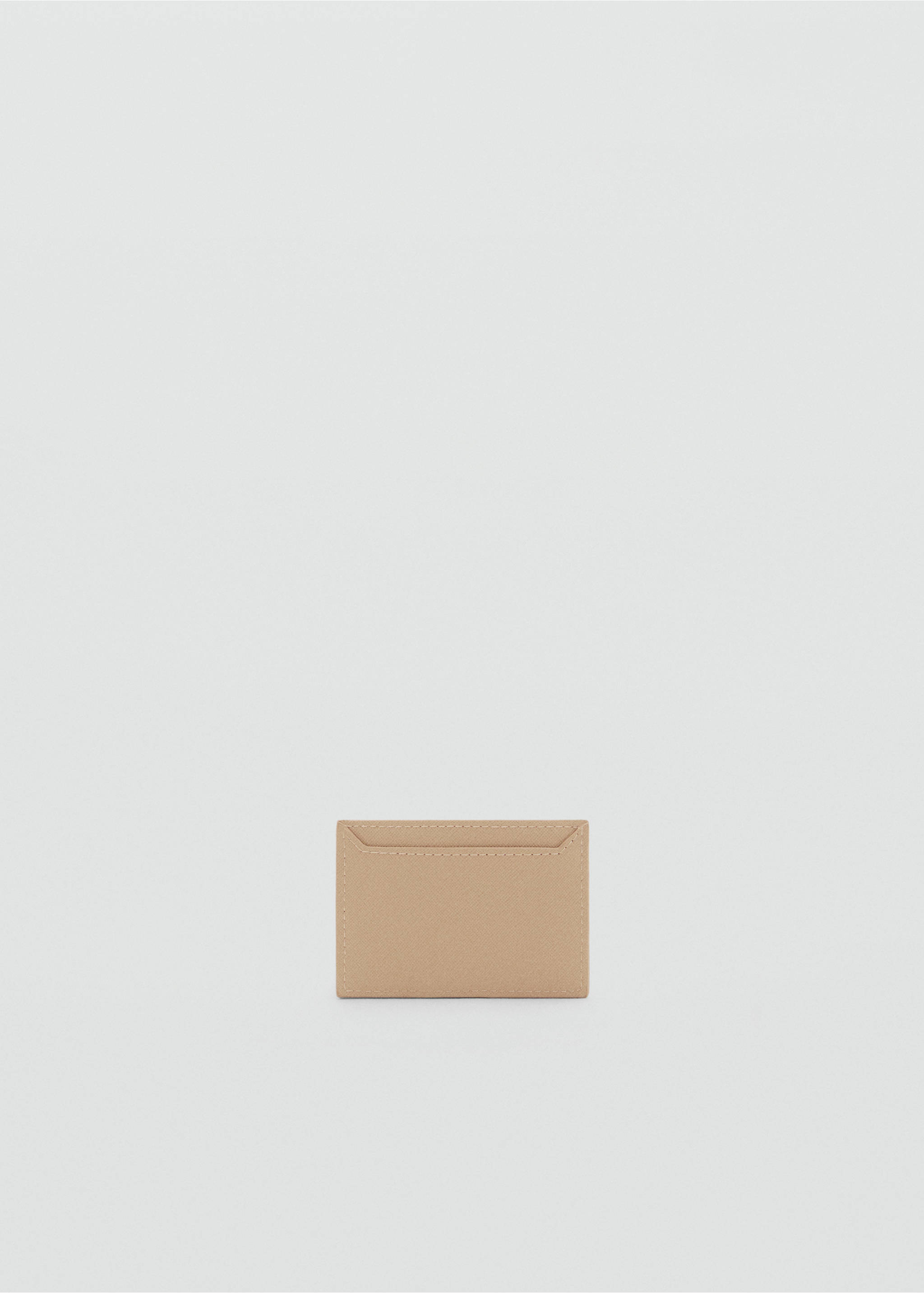 Porte-cartes effet saffiano - Plan moyen, Vanille. Ref: 17071216-00.