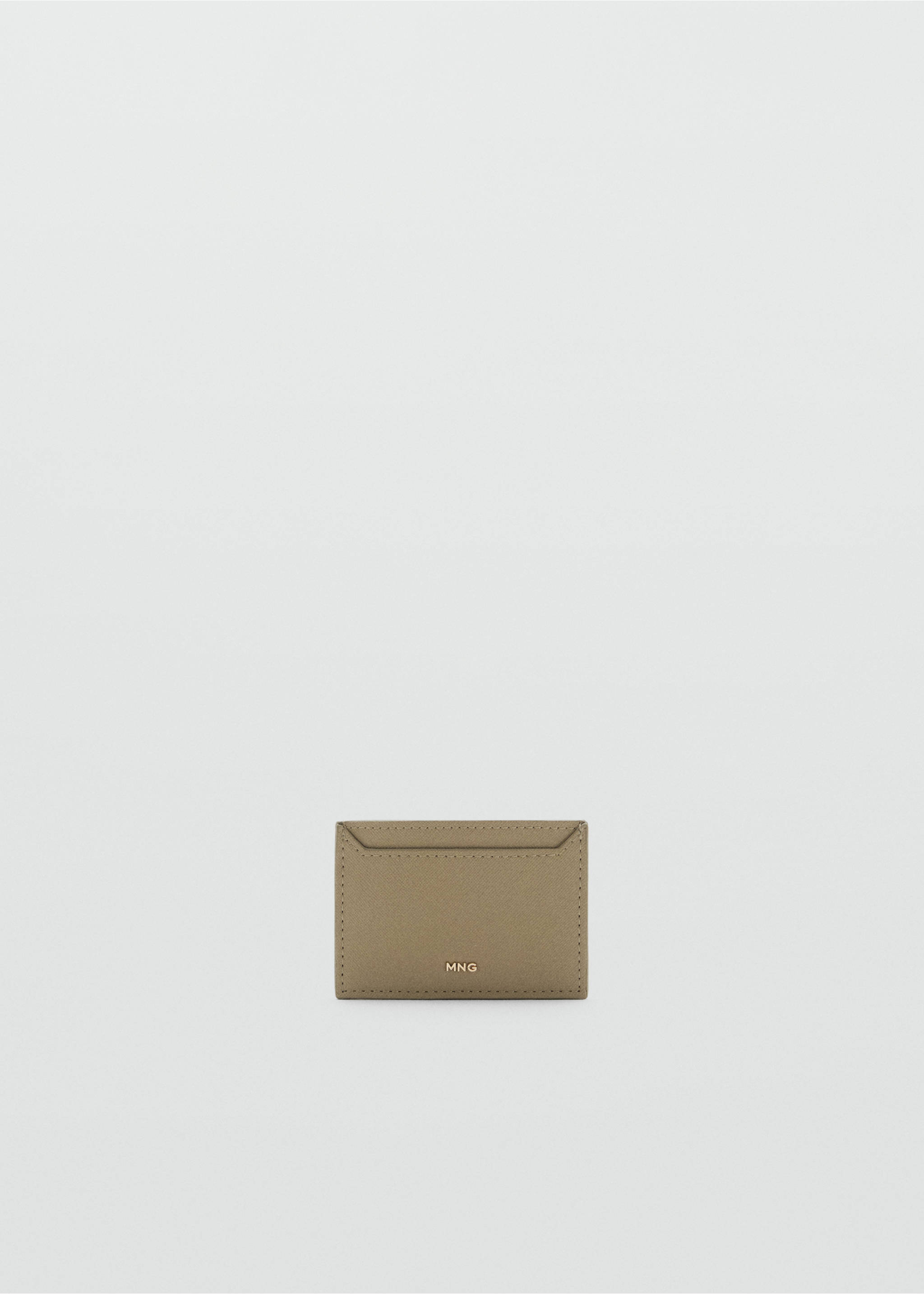 Saffiano-effect cardholder - Article without model, Khaki. Ref: 17071216-00.