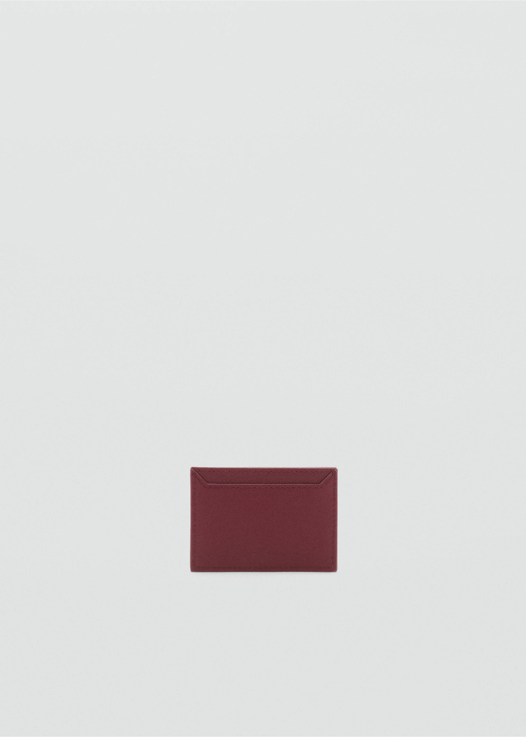 Saffiano-effect cardholder - Details of the article 2, Burgundy. Ref: 17071216-00.