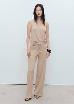 Straight knitted trousers — Light/Pastel Grey 2