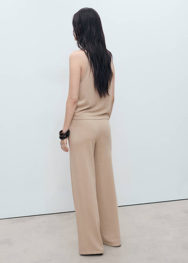 Straight knitted trousers — Light/Pastel Grey
