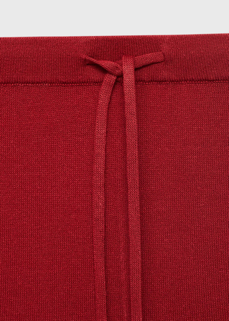 Straight knitted trousers — Red
