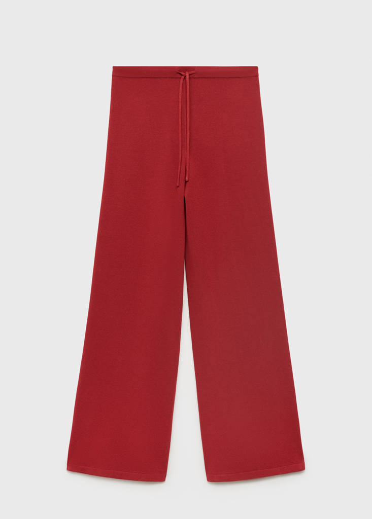 Straight knitted trousers — Red
