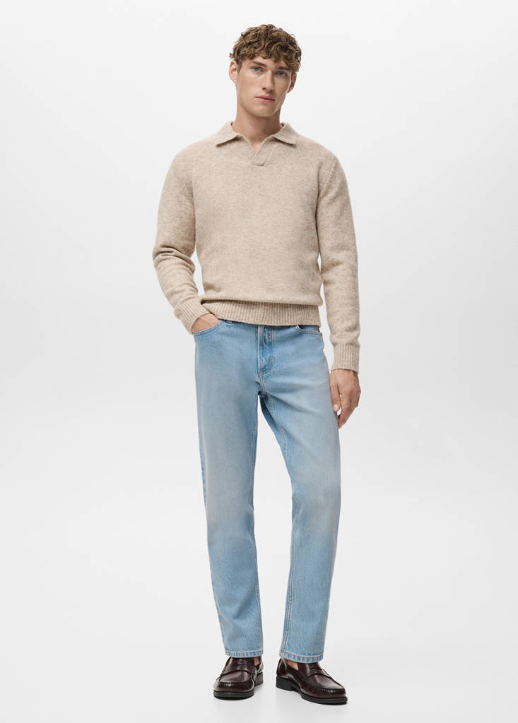 MANGO MAN - Jean Ben cropped tapered-fit bleu clair - 40