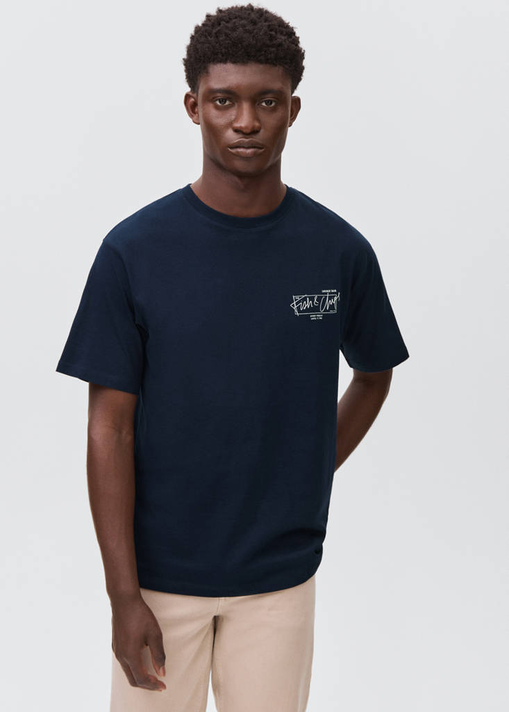 Short-sleeved printed t-shirt — Navy