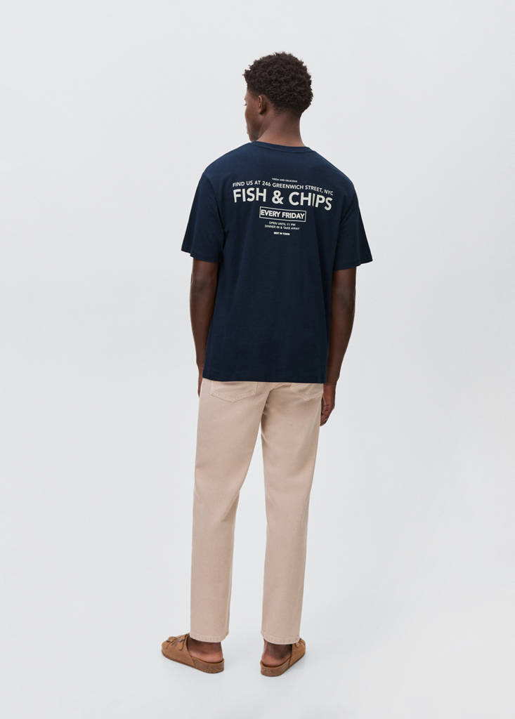 Short-sleeved printed t-shirt — Navy