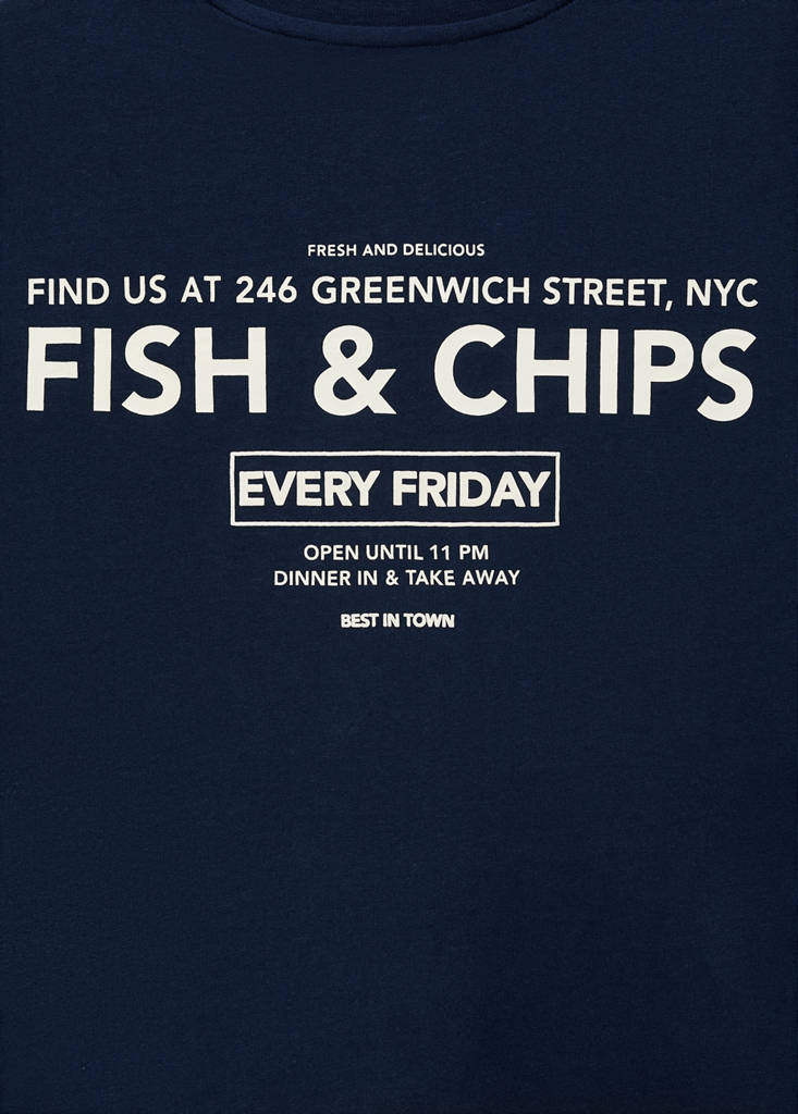 Short-sleeved printed t-shirt — Navy