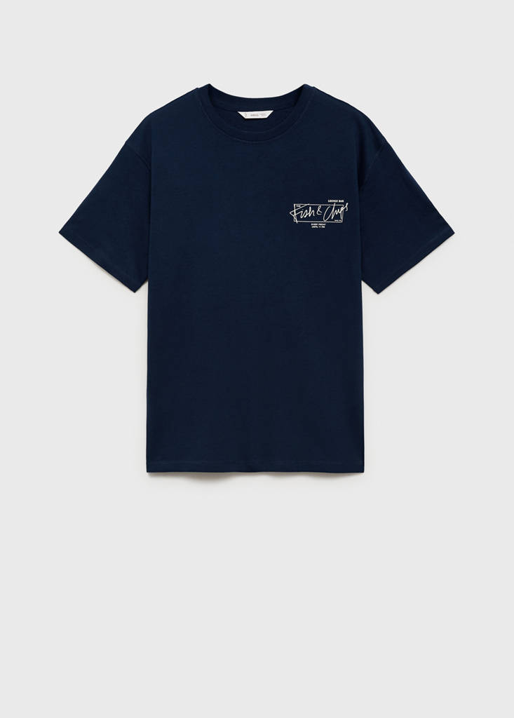 Short-sleeved printed t-shirt — Navy
