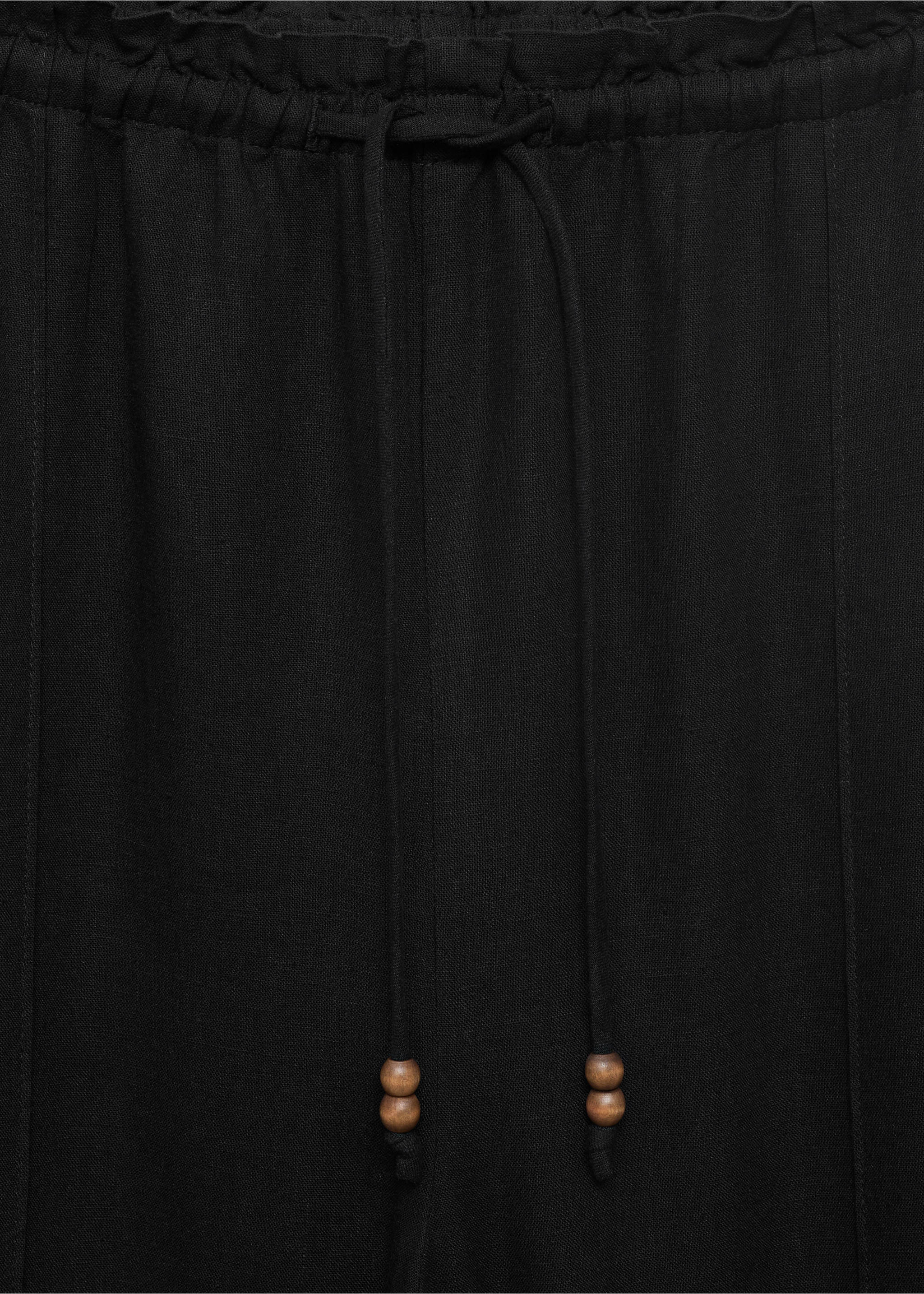 Pantalón lino cintura elástica - Detalle del artículo 8, Negro. Ref: 17071224-00.