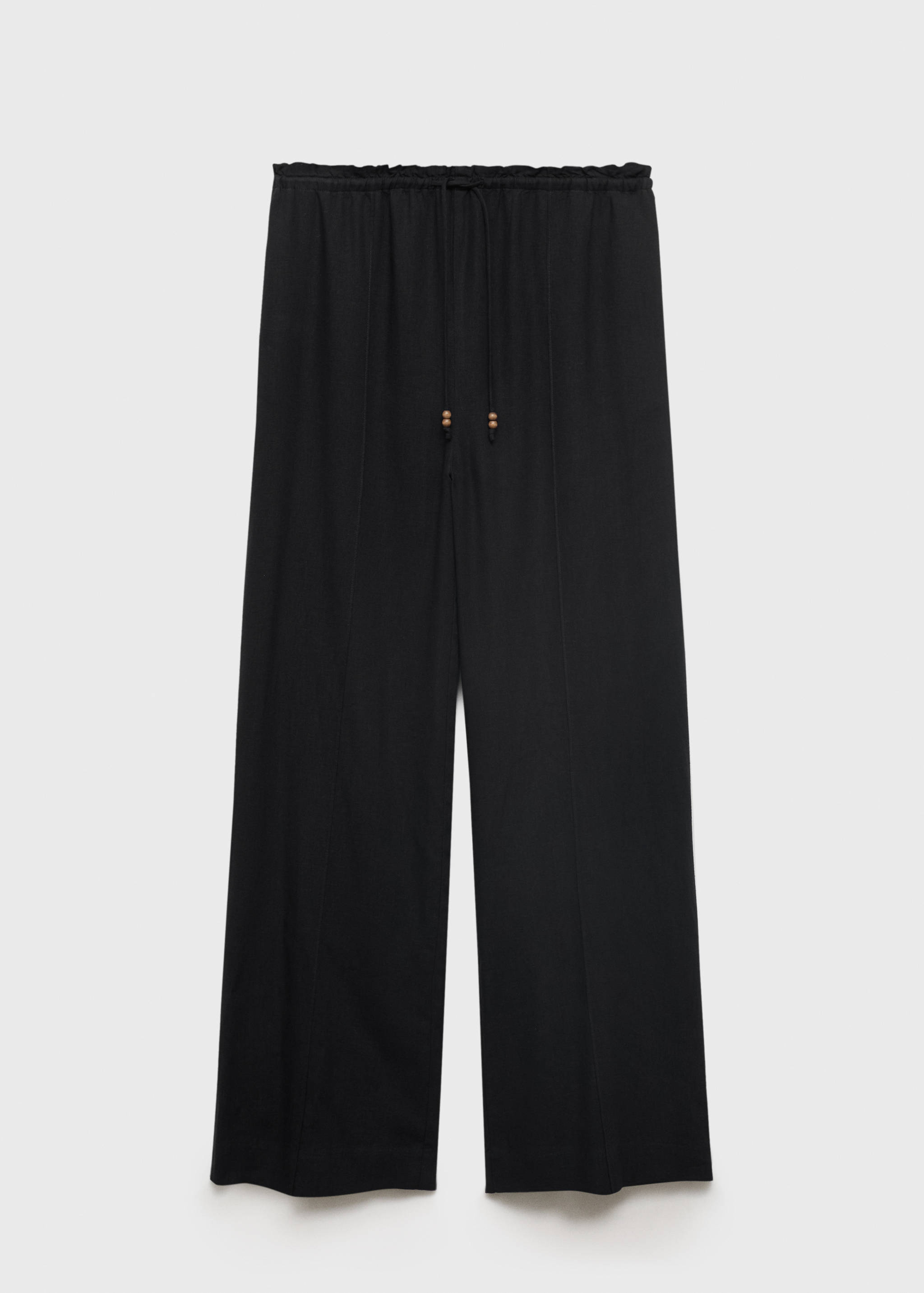 Linen-blend elastic waist trousers - Article without model