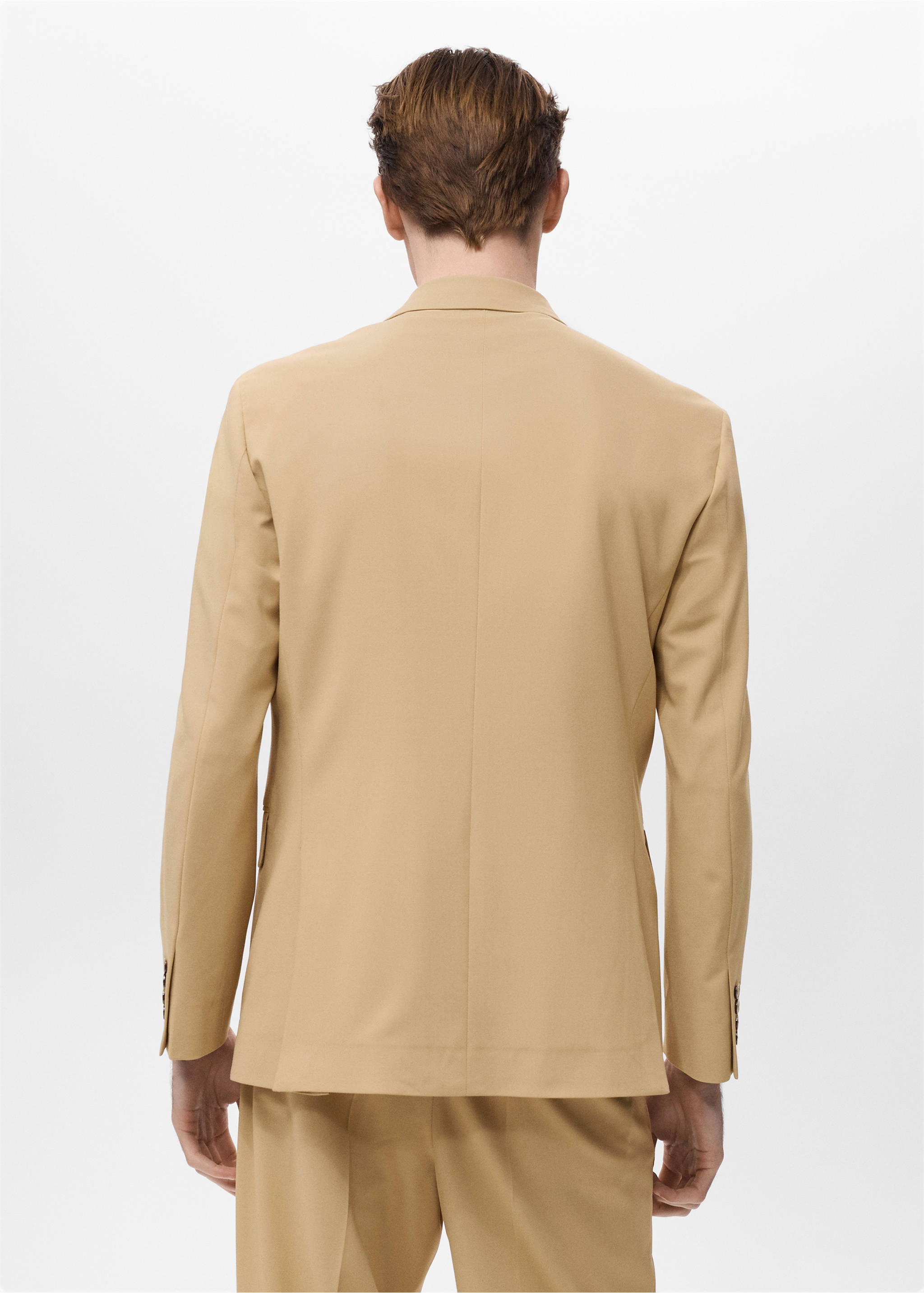 Veste de costume Boston coupe regular croisée - Verso de l’article, Beige. Ref: 17071227-00.